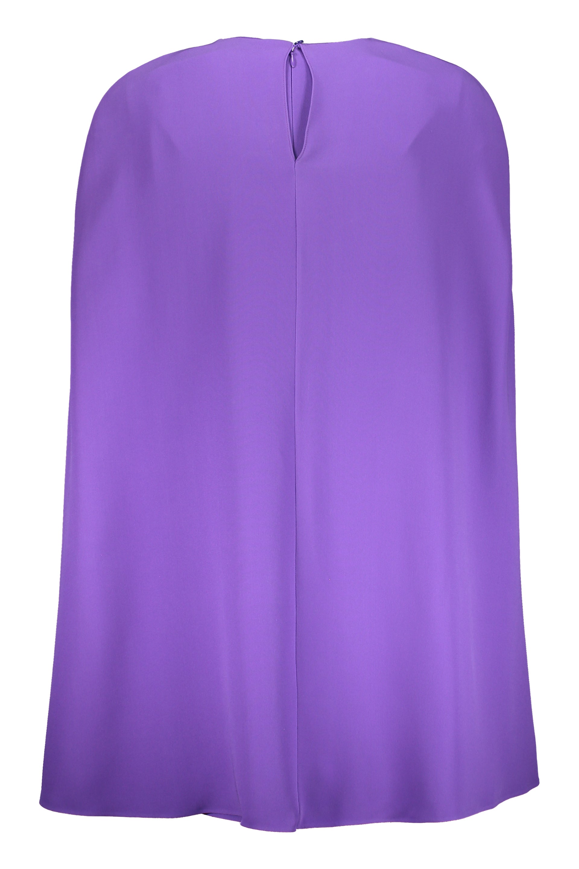 Mini cocktail dress in purple cady silk