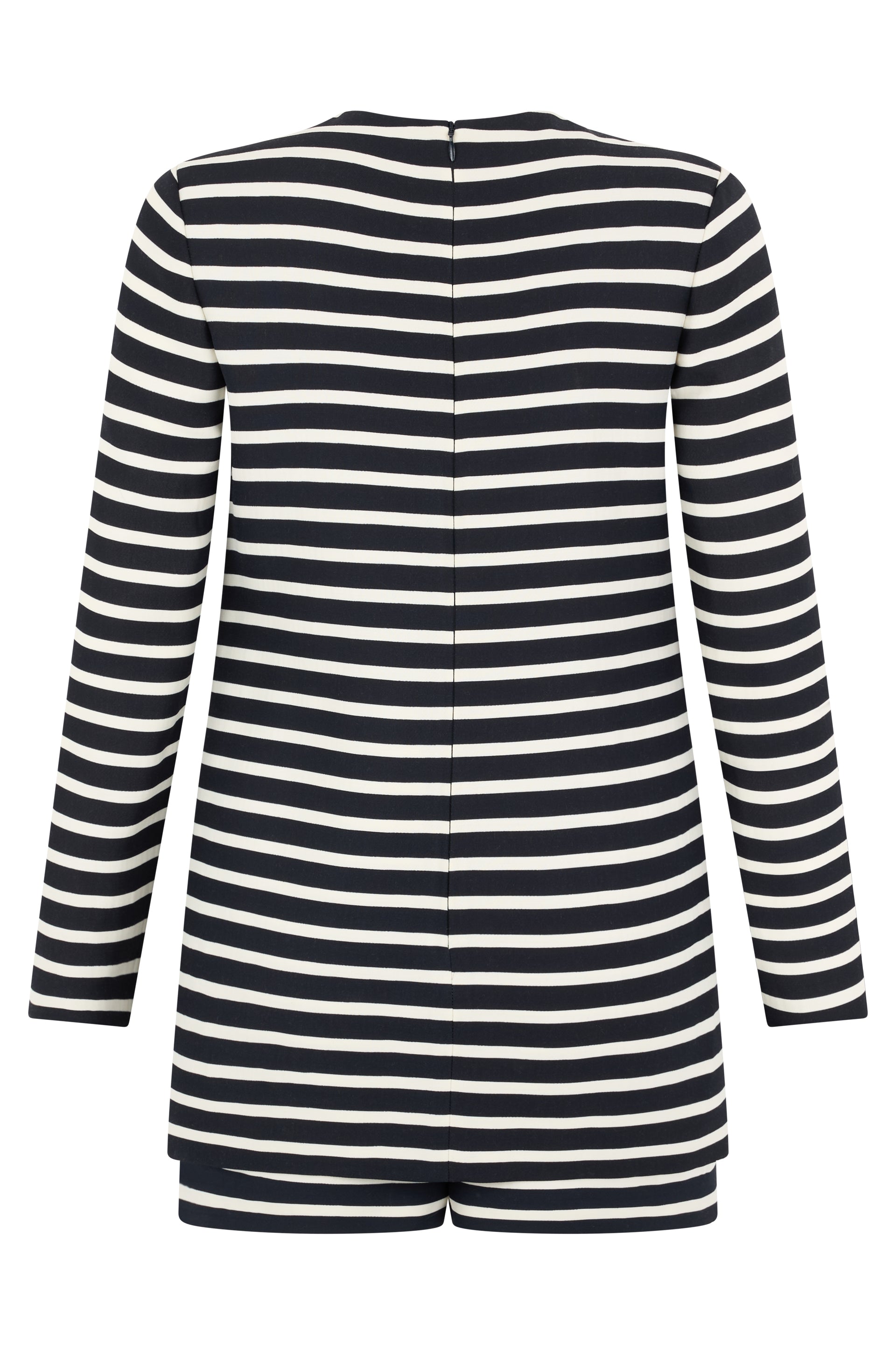 Short striped suit.