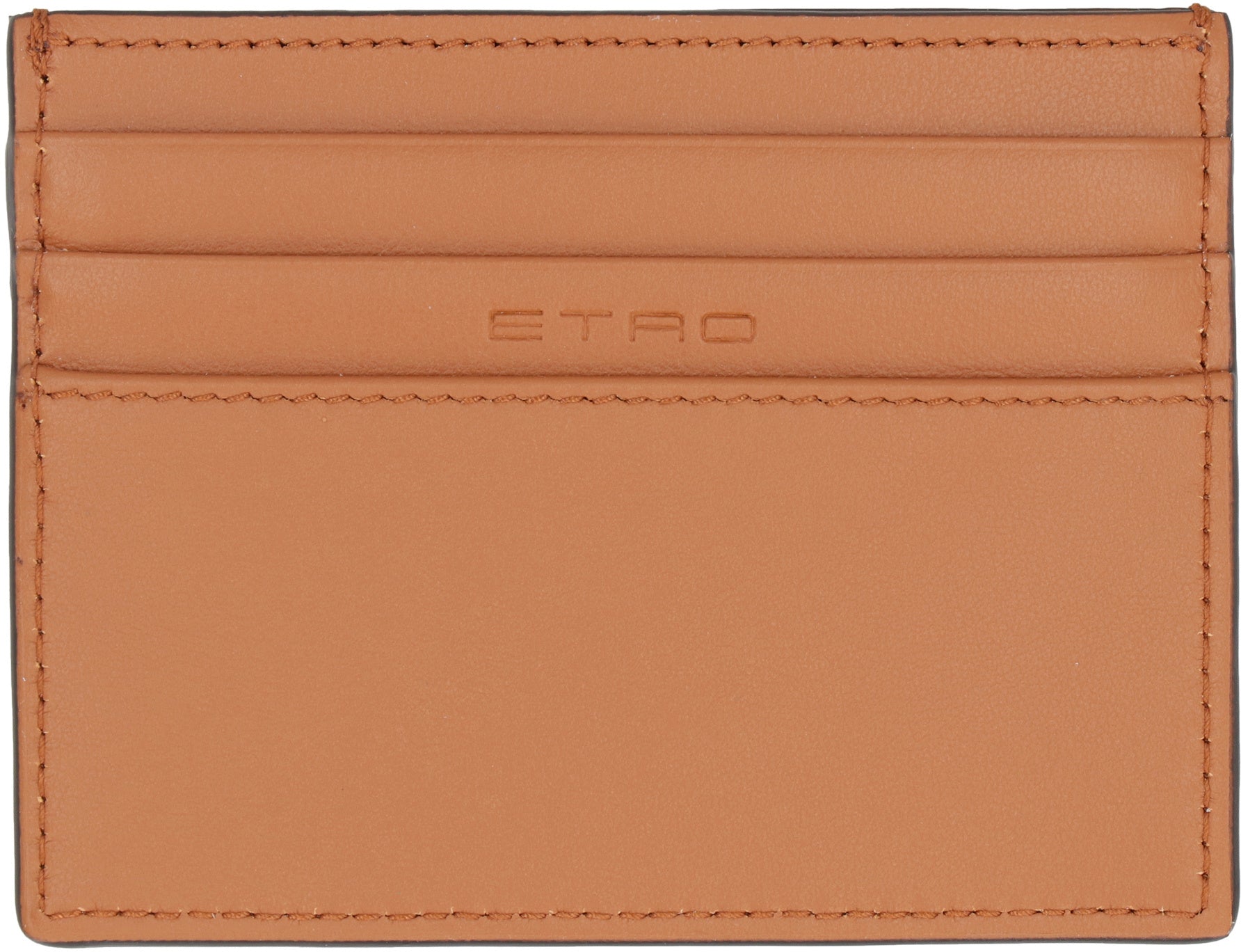 Logo detail leather card holder