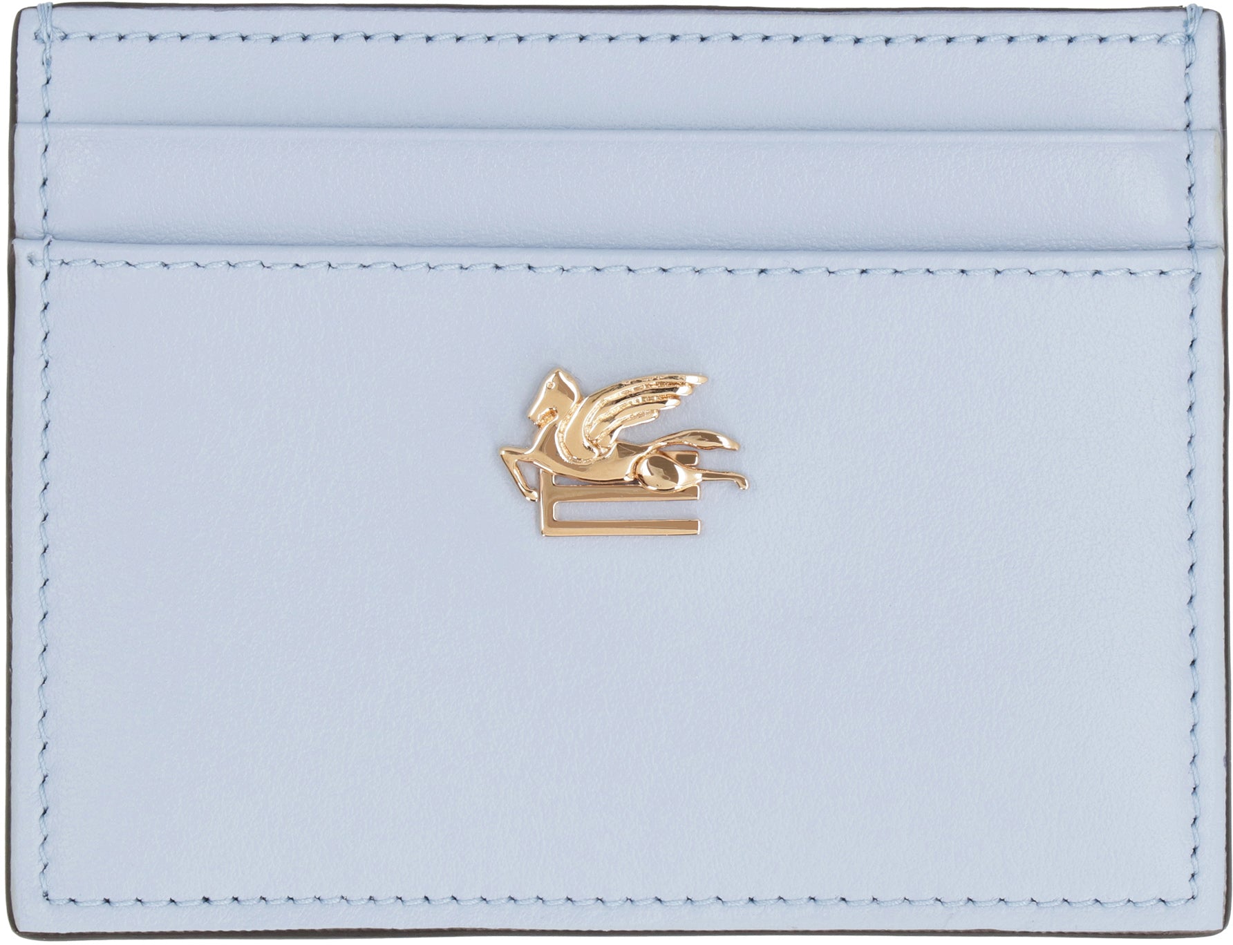 Logo detail leather card holder