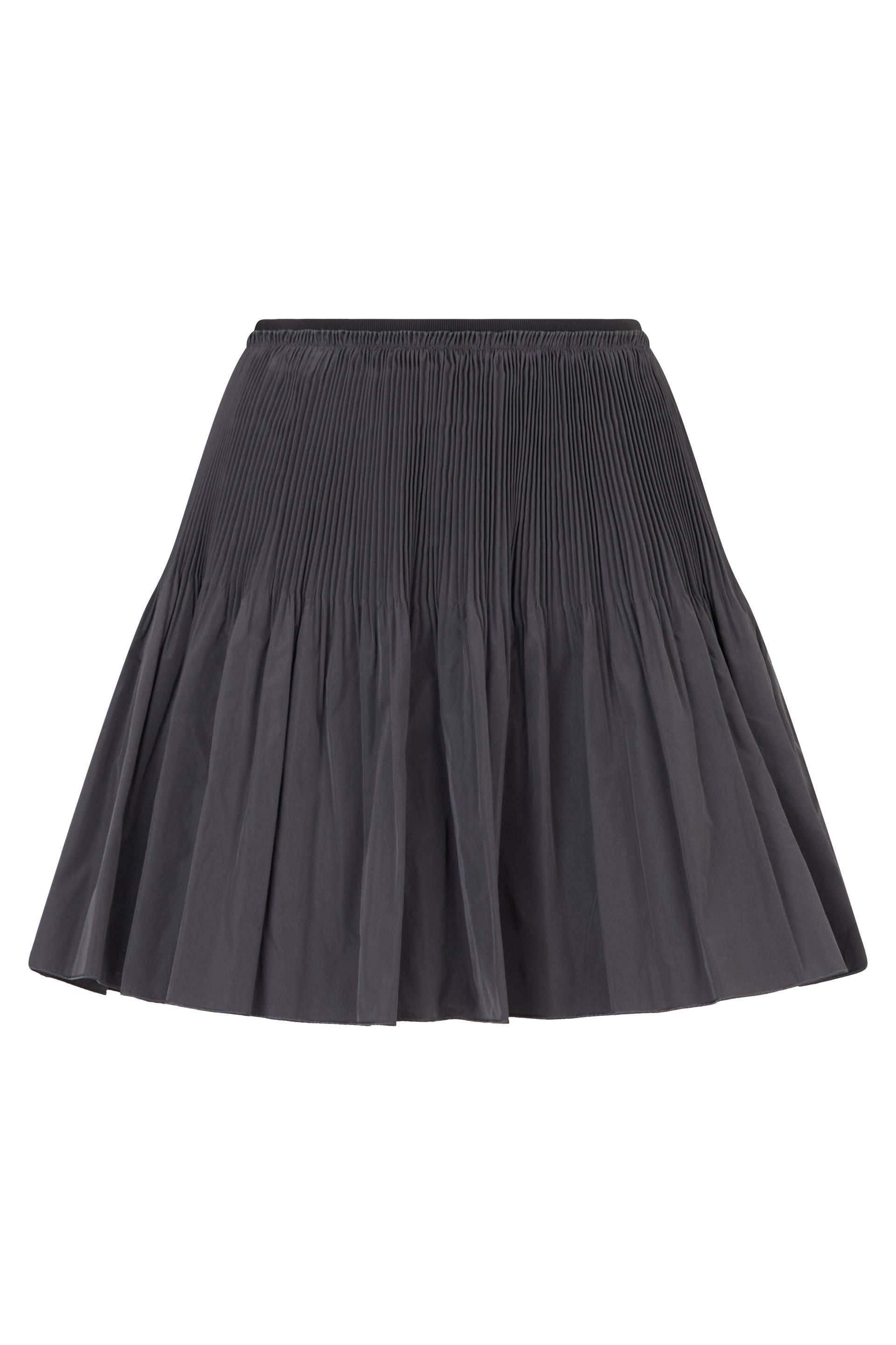 Black pleated skirt, elegant and versatile.