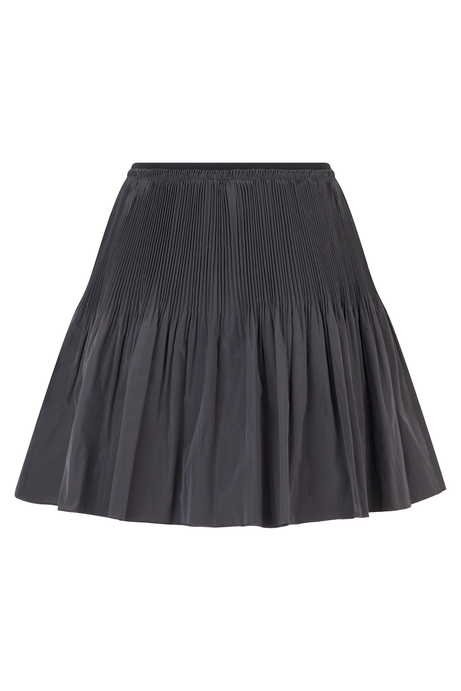 Black pleated skirt, elegant and versatile.