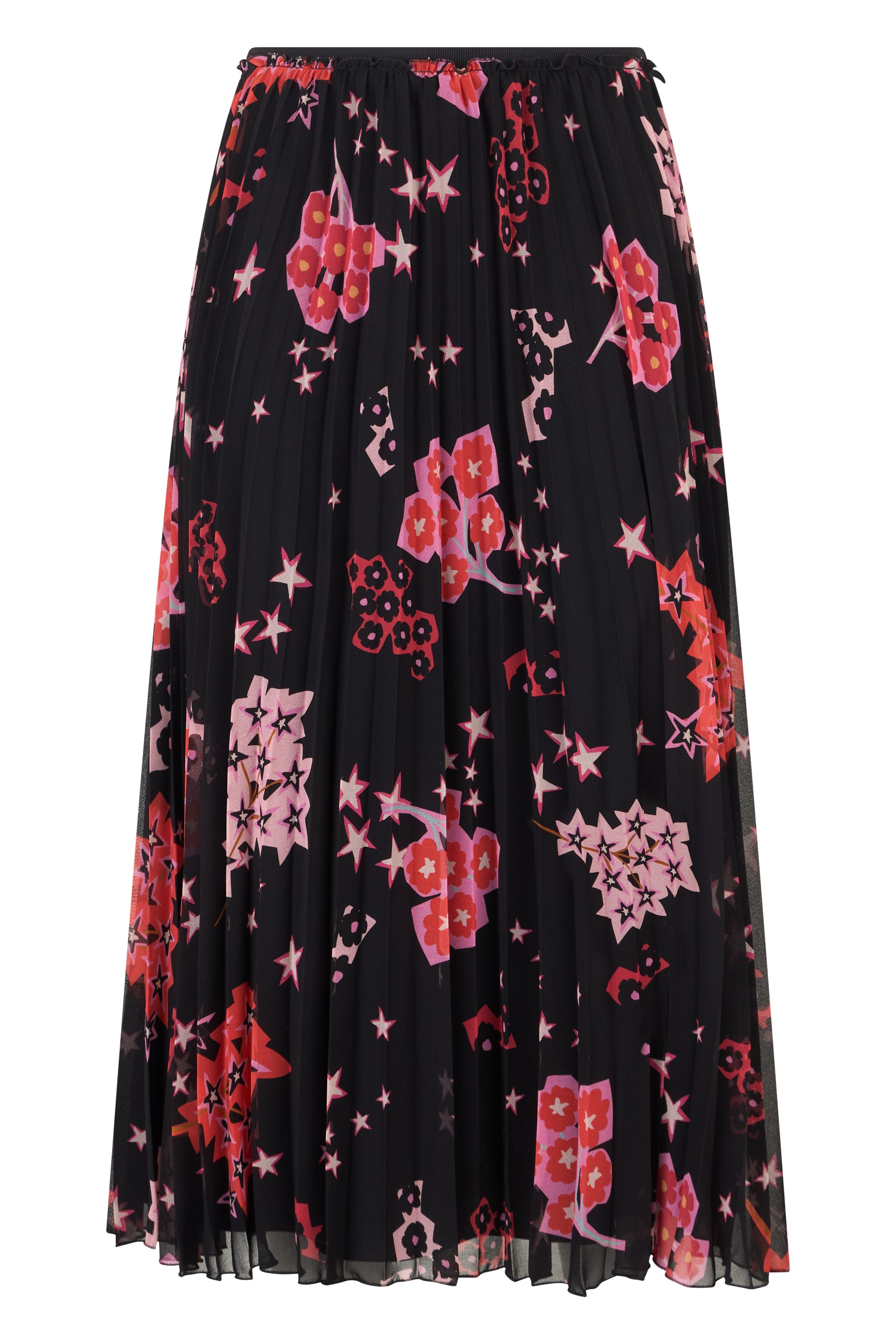Midi floral skirt with pleated effect, versatile and refined.