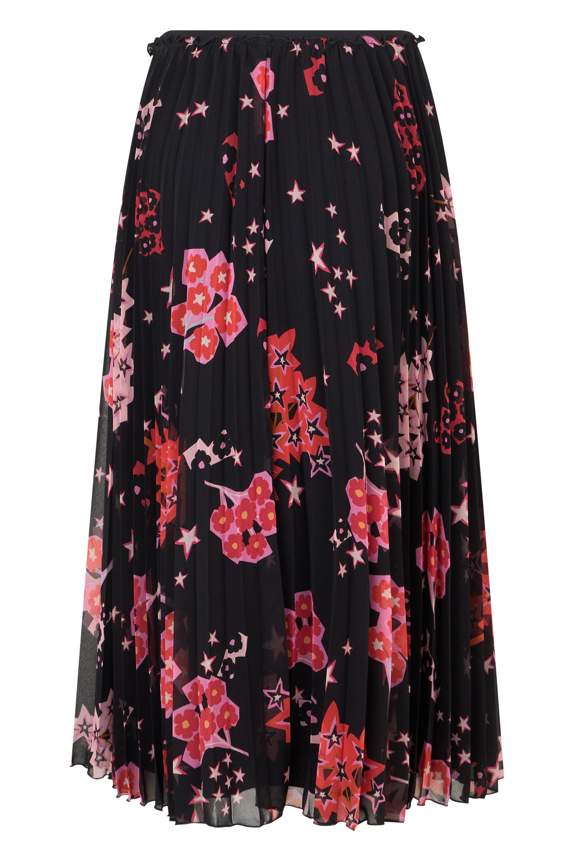 Midi floral skirt with pleated effect, versatile and refined.