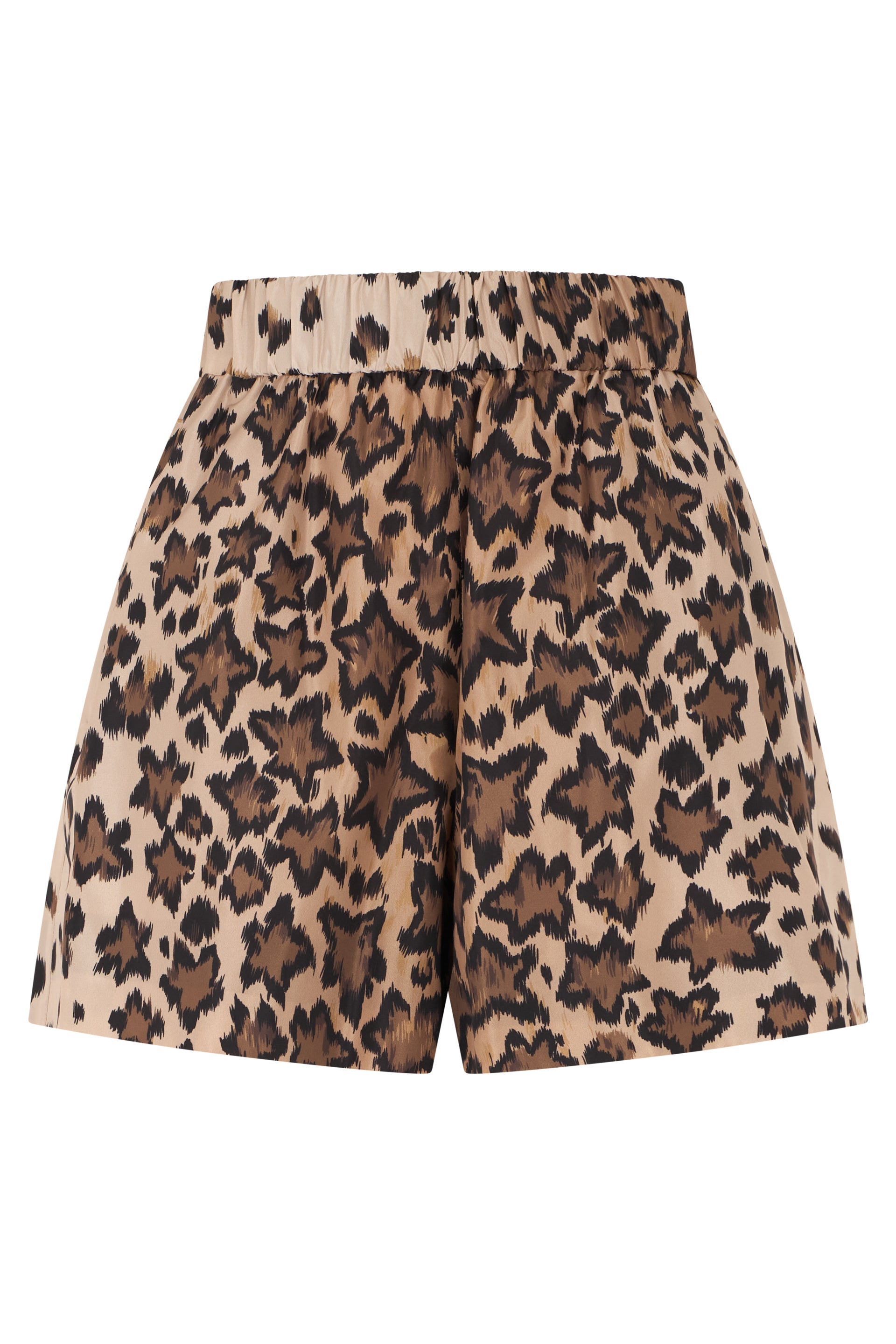 Leopard print summer shorts, elegant and refined.