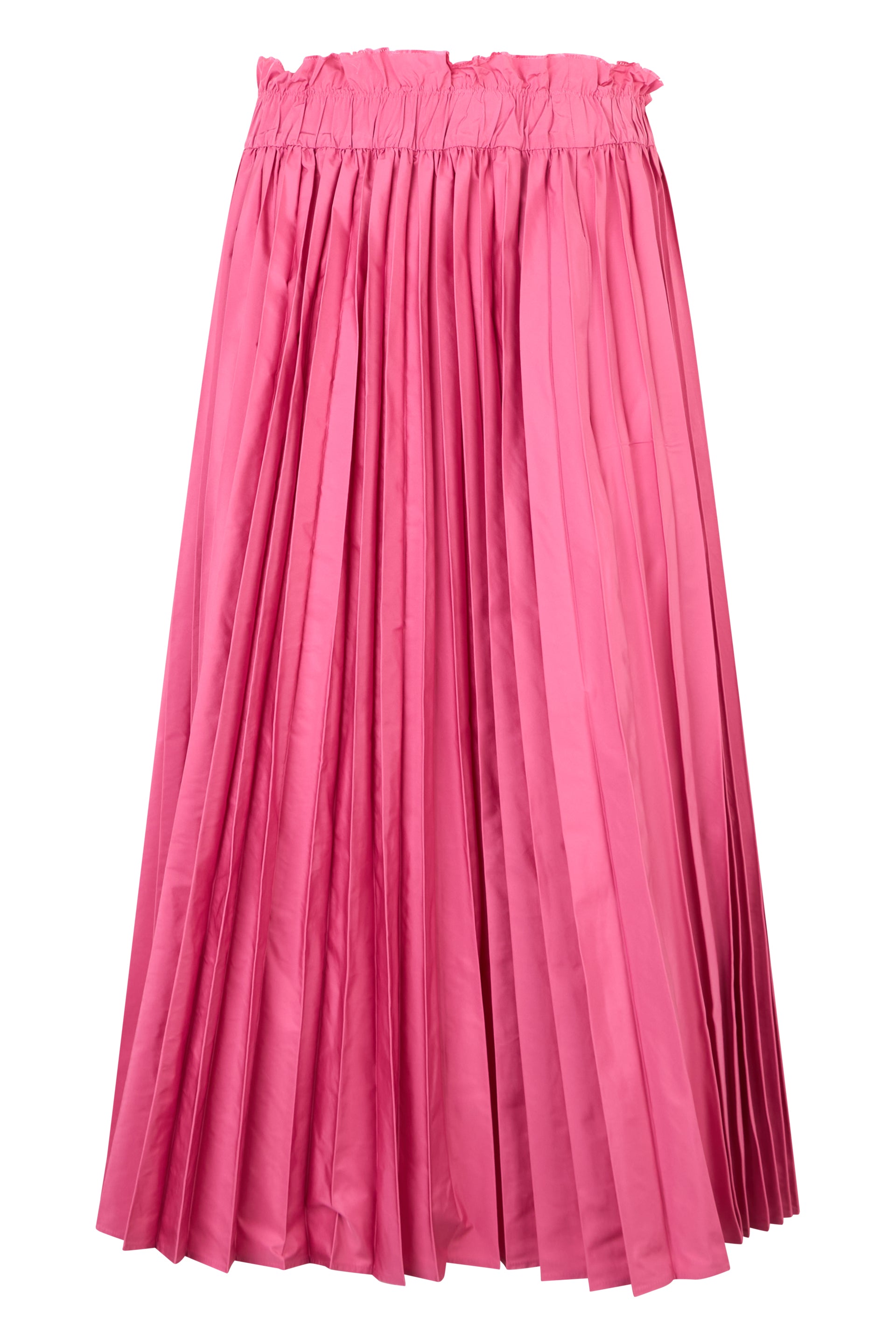Fuchsia skirt with pleated effect, minimal and versatile.