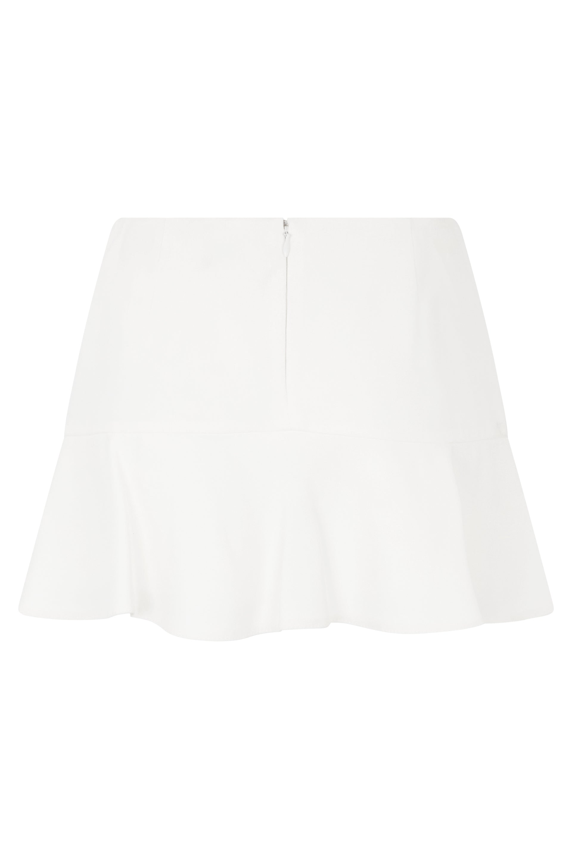 Short white skirt, elegant and versatile.
