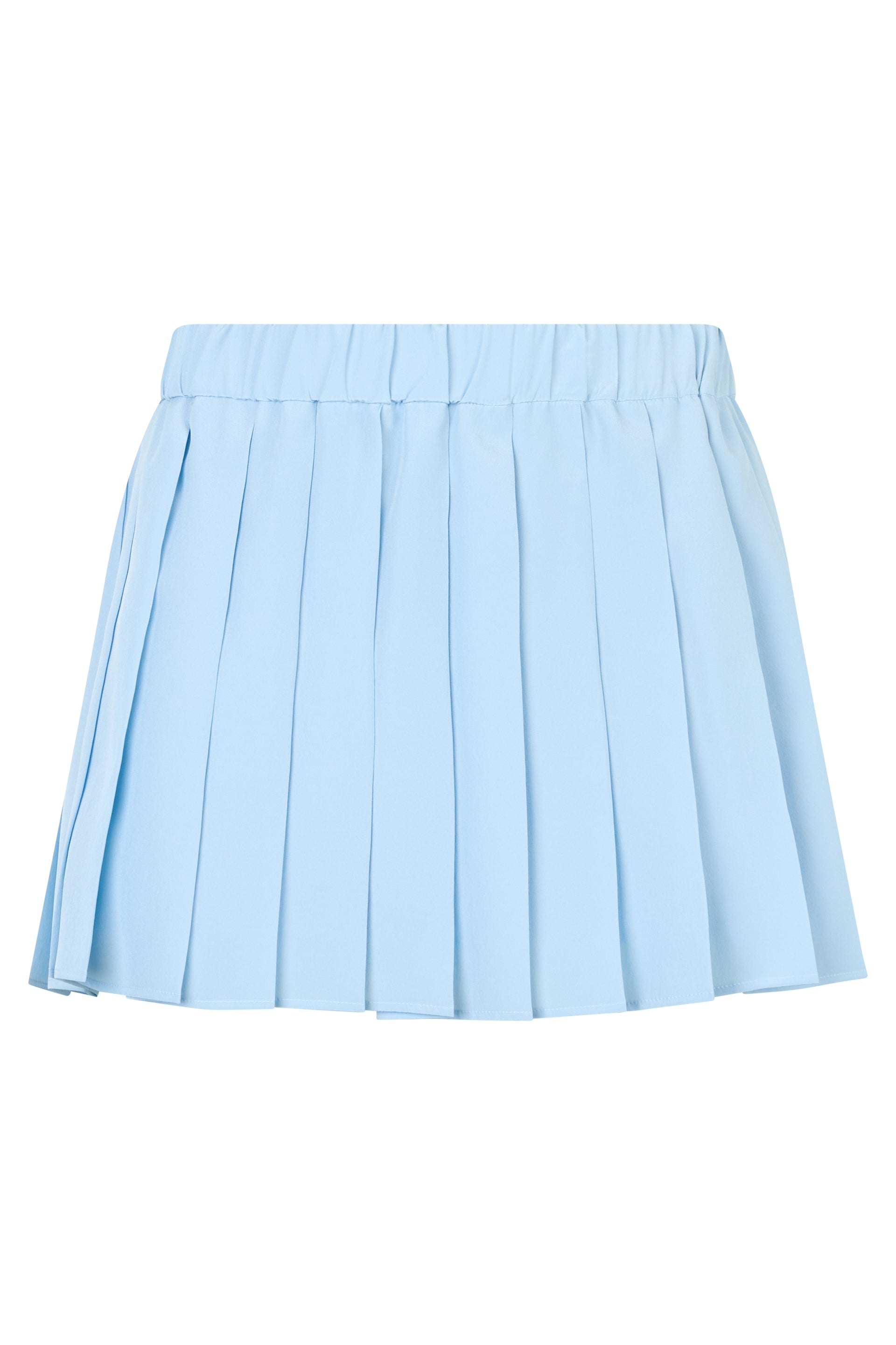 Short blue skirt with pleats for summer and elegant.