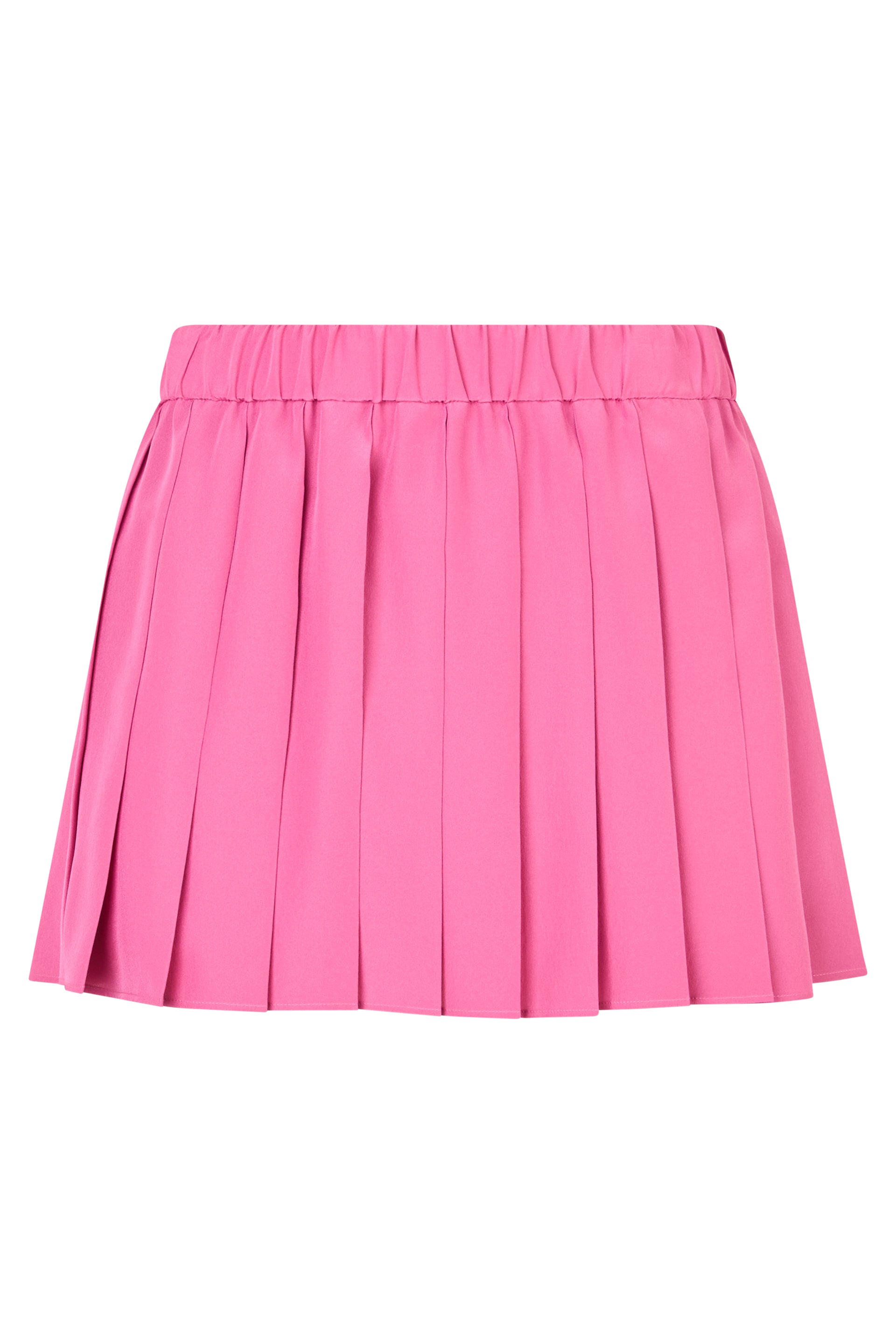 Pink pleated short skirt, minimal and elegant.