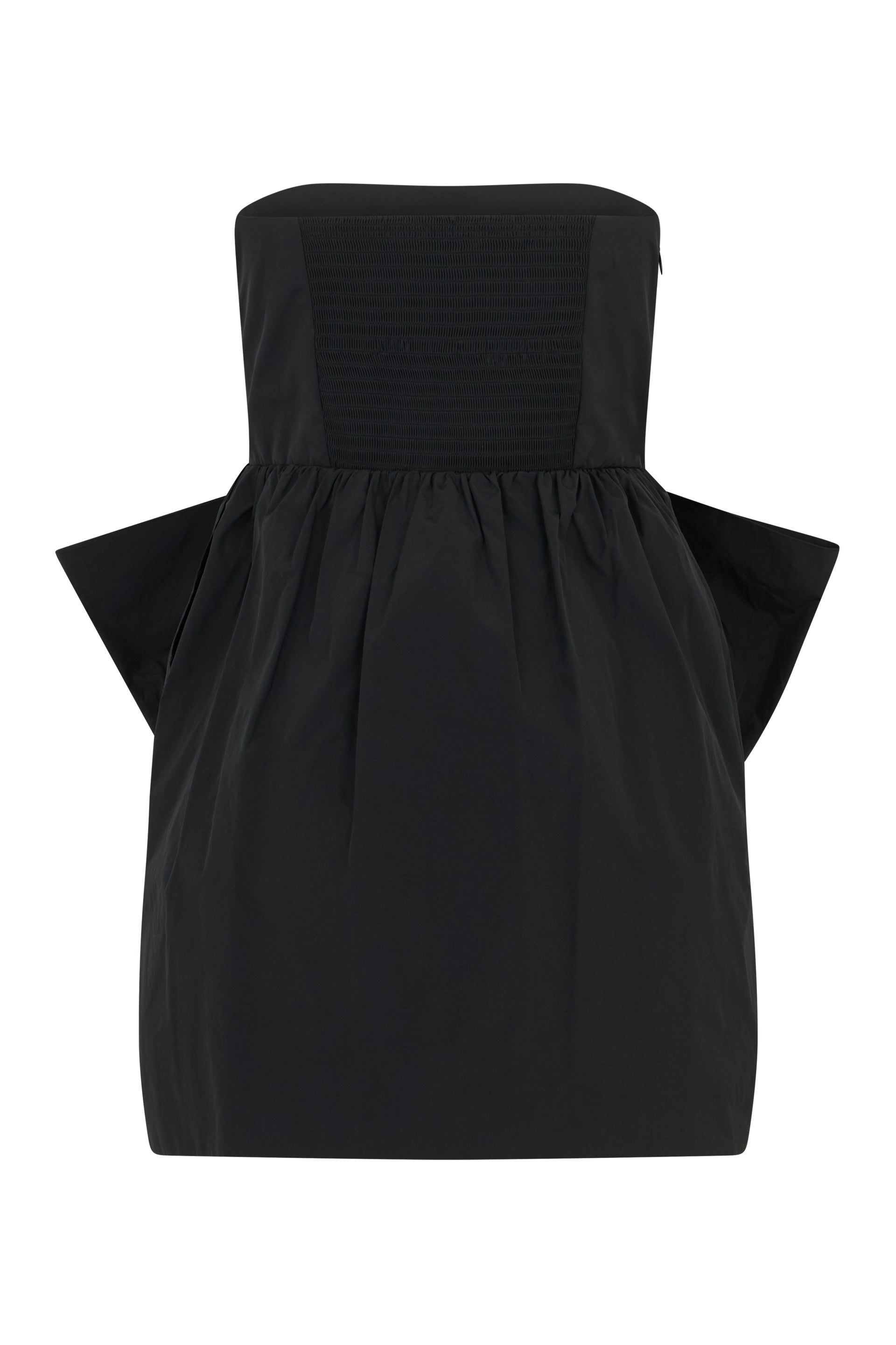 Black short dress without sleeves with an elegant and sophisticated design.