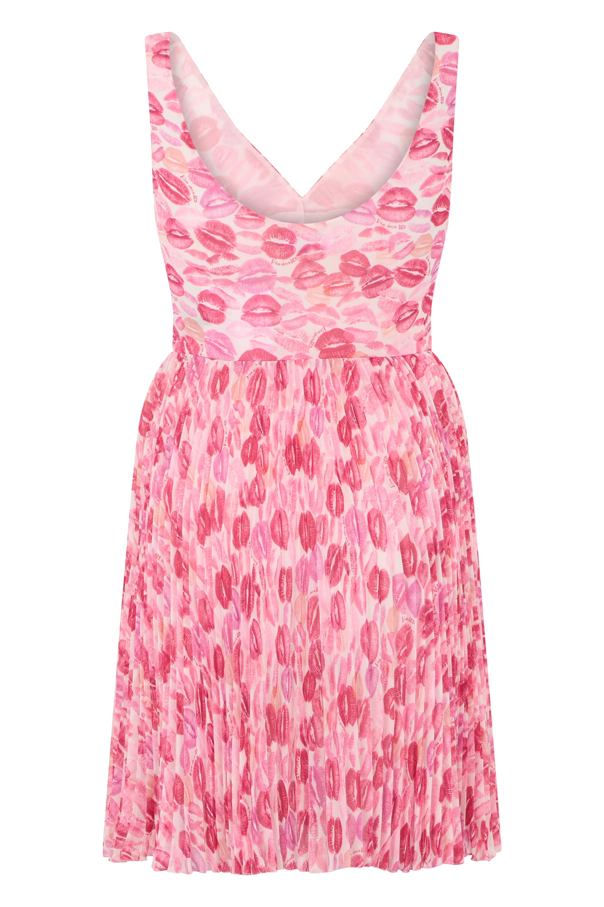 Pink short dress with pattern, versatile and sophisticated.