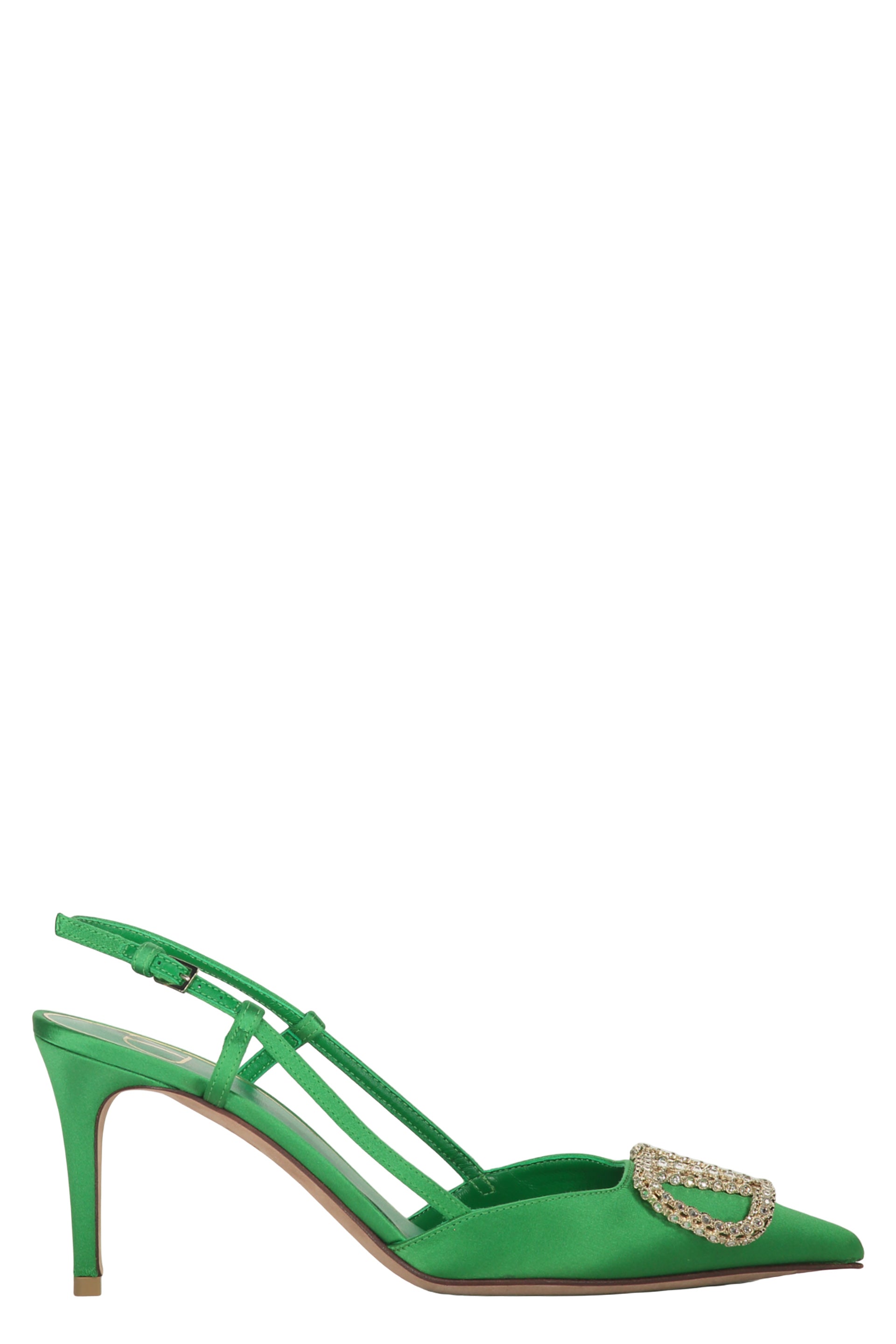 Elegant and refined green heeled shoes