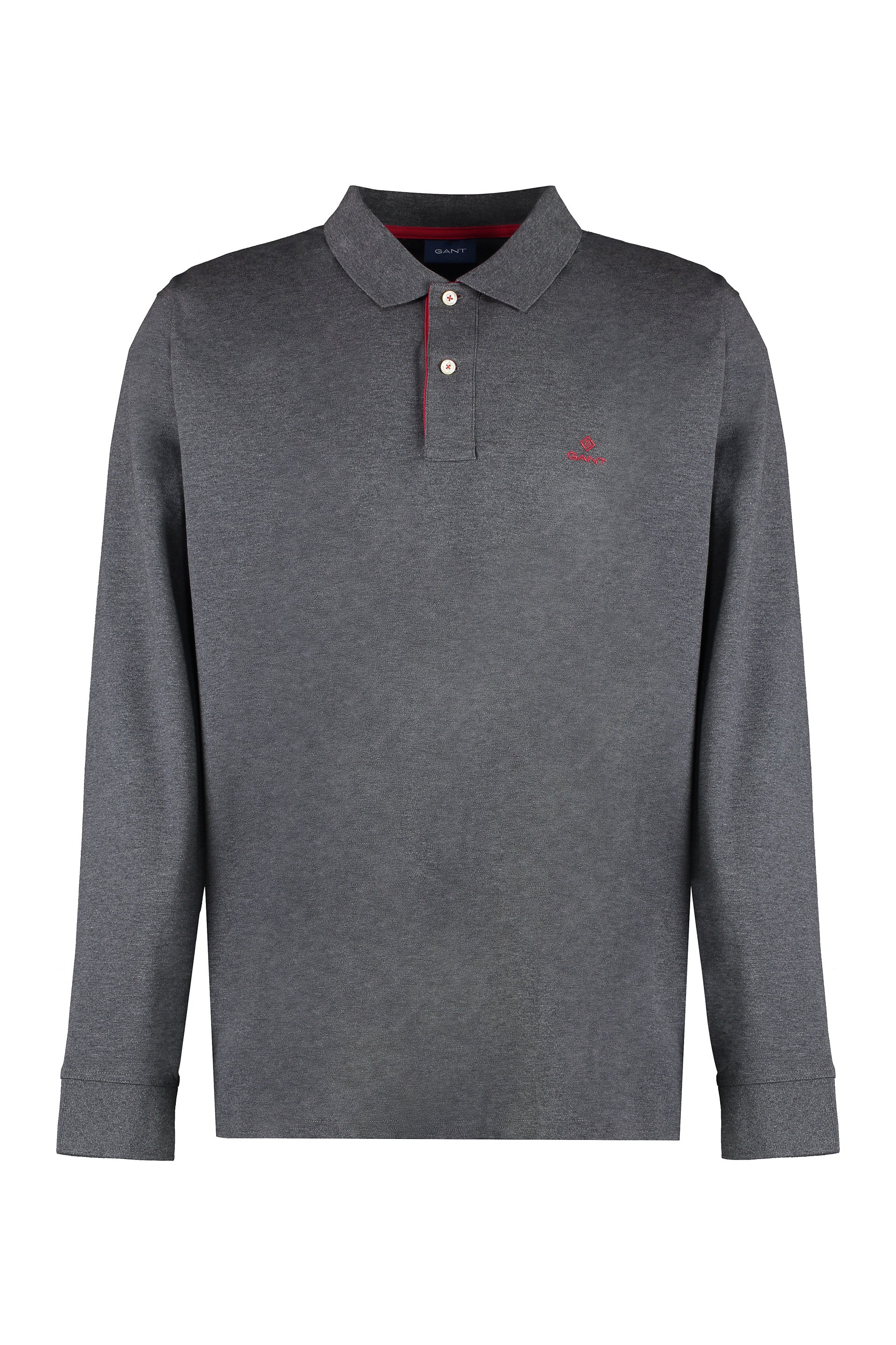 Long sleeve cotton polo shirt