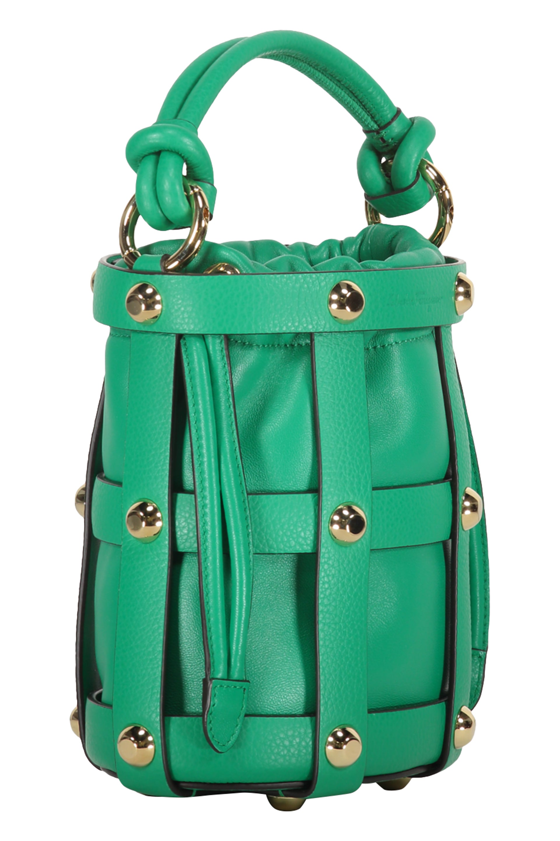 Leather bucket bag