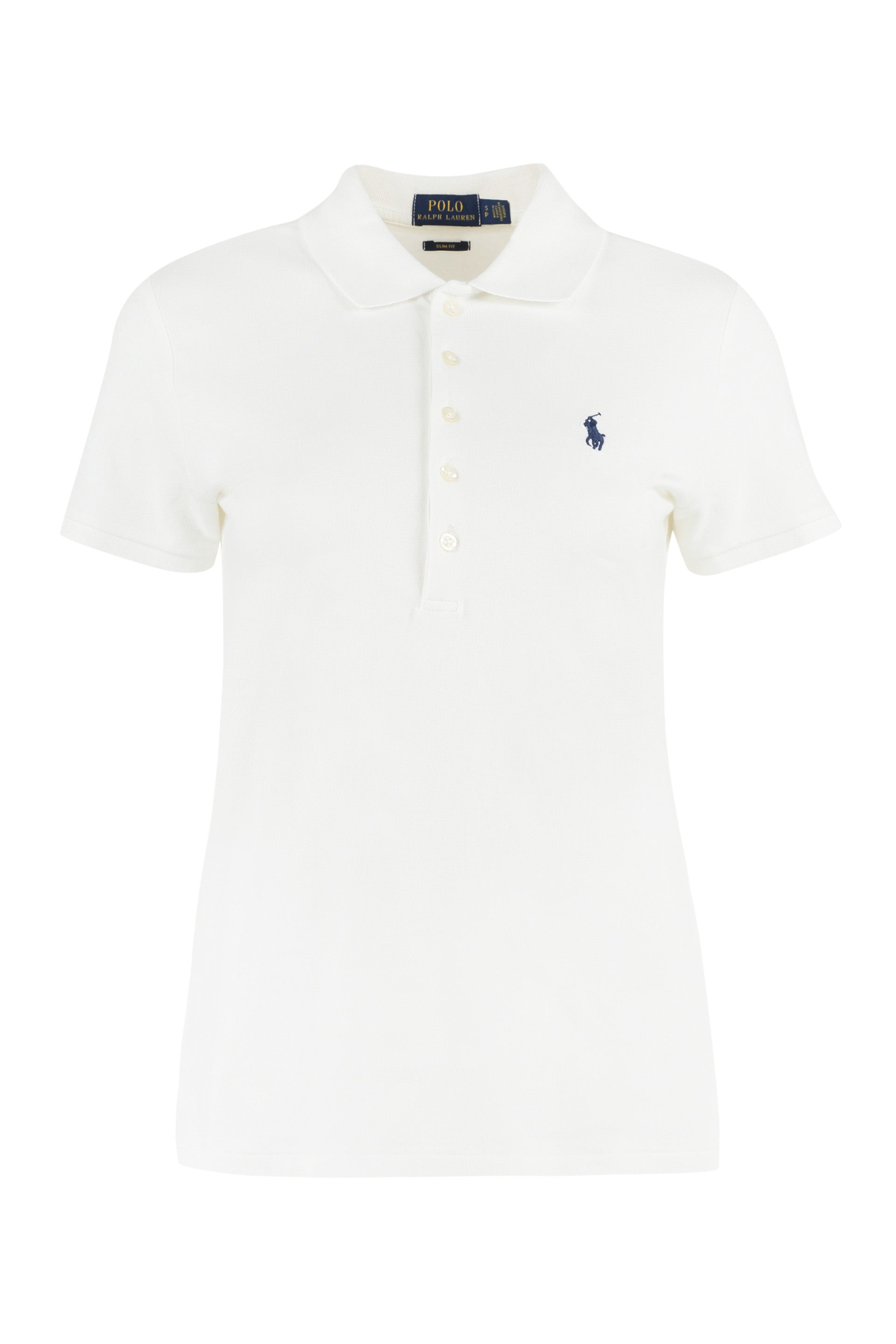 Stretch cotton piqué polo shirt