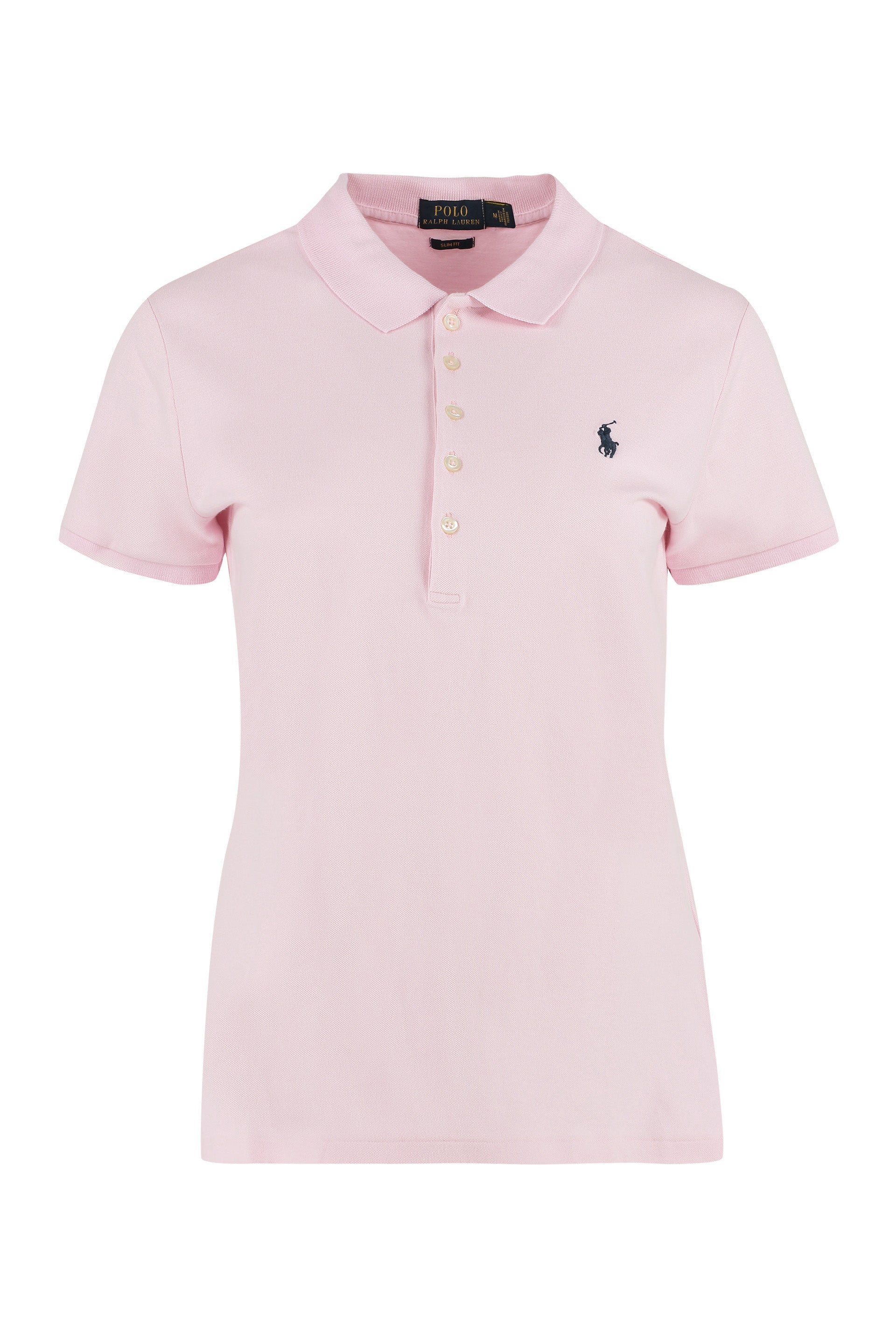 Stretch cotton piqué polo shirt