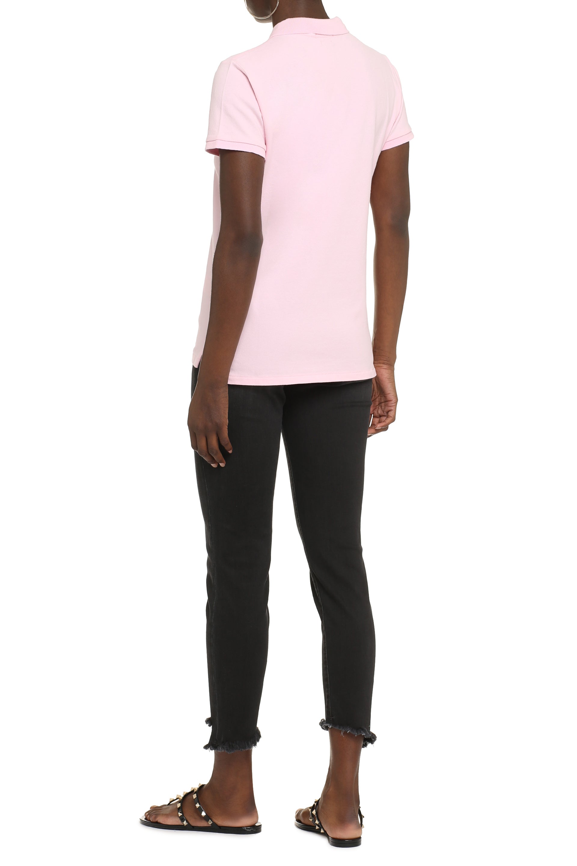 Stretch cotton piqué polo shirt