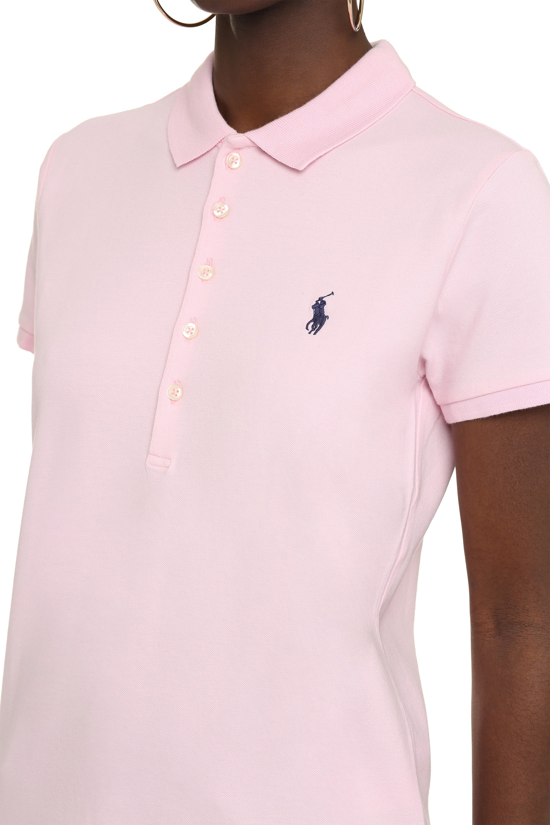 Stretch cotton piqué polo shirt
