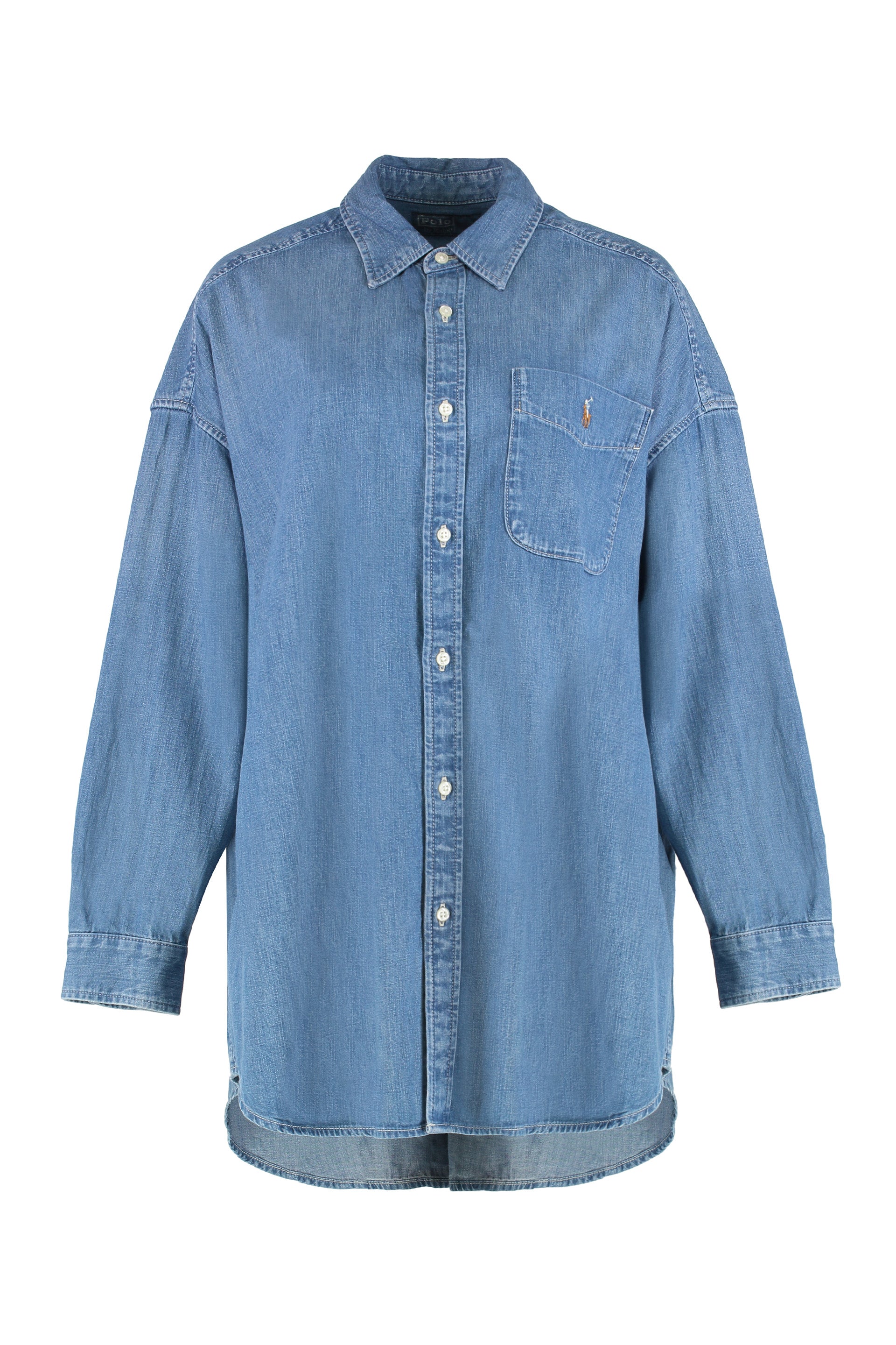Oversized denim shirt