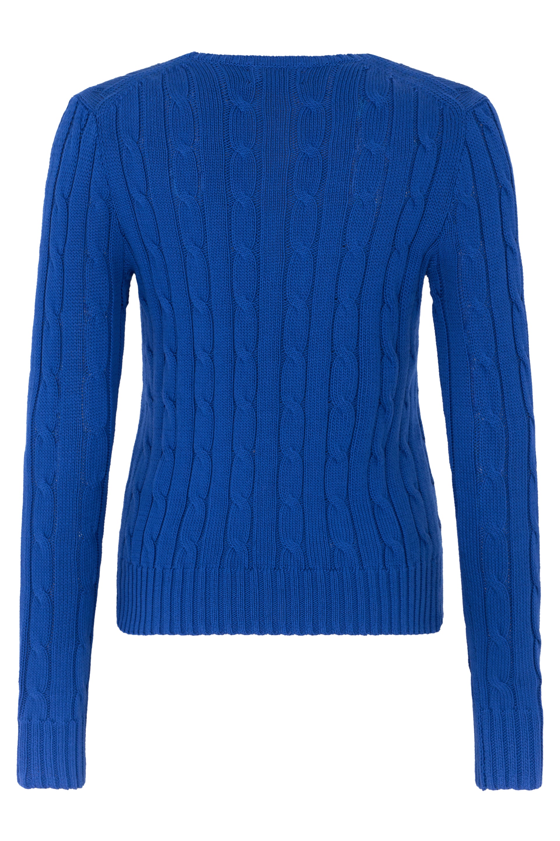 Crew neck cotton sweater with braids