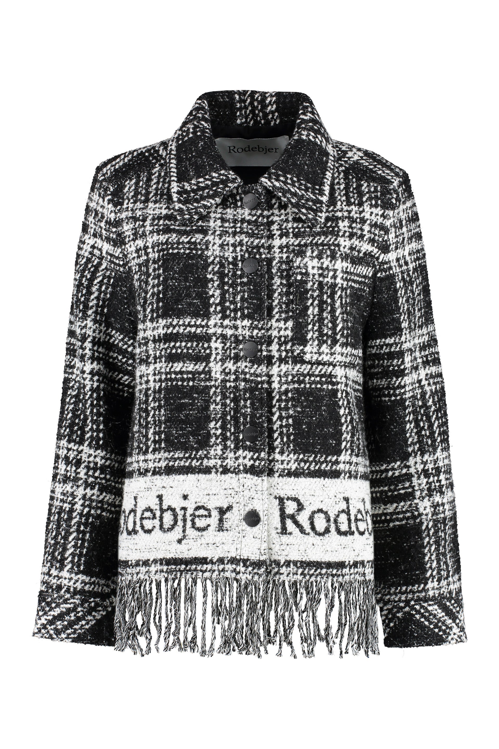 Olivia Logo checked wool jacket