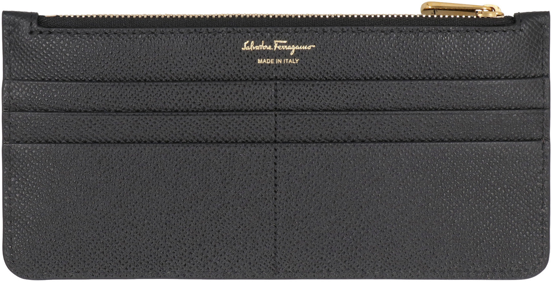 Gancini logo detail leather card holder