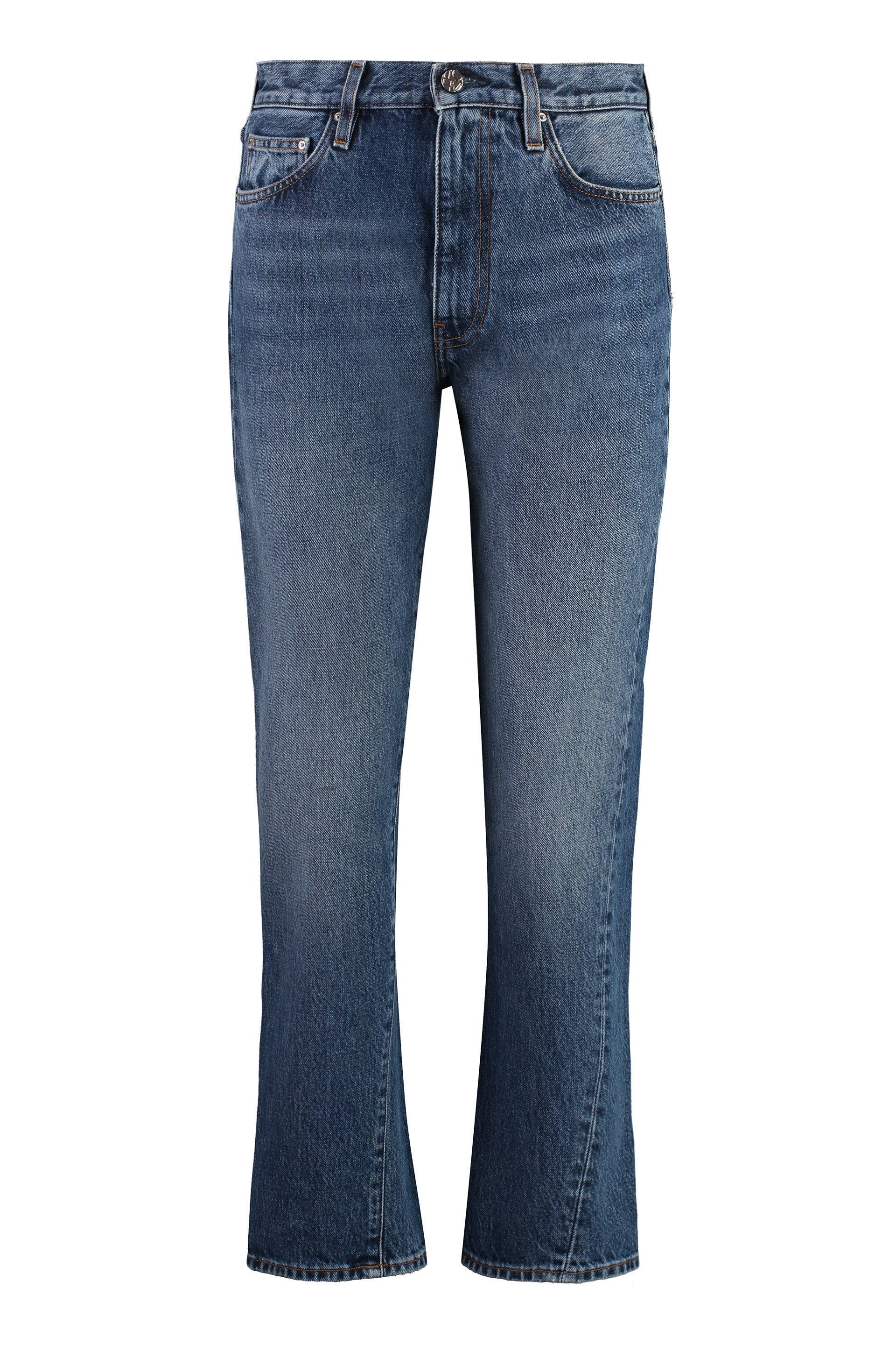 5-pocket straight-leg jeans