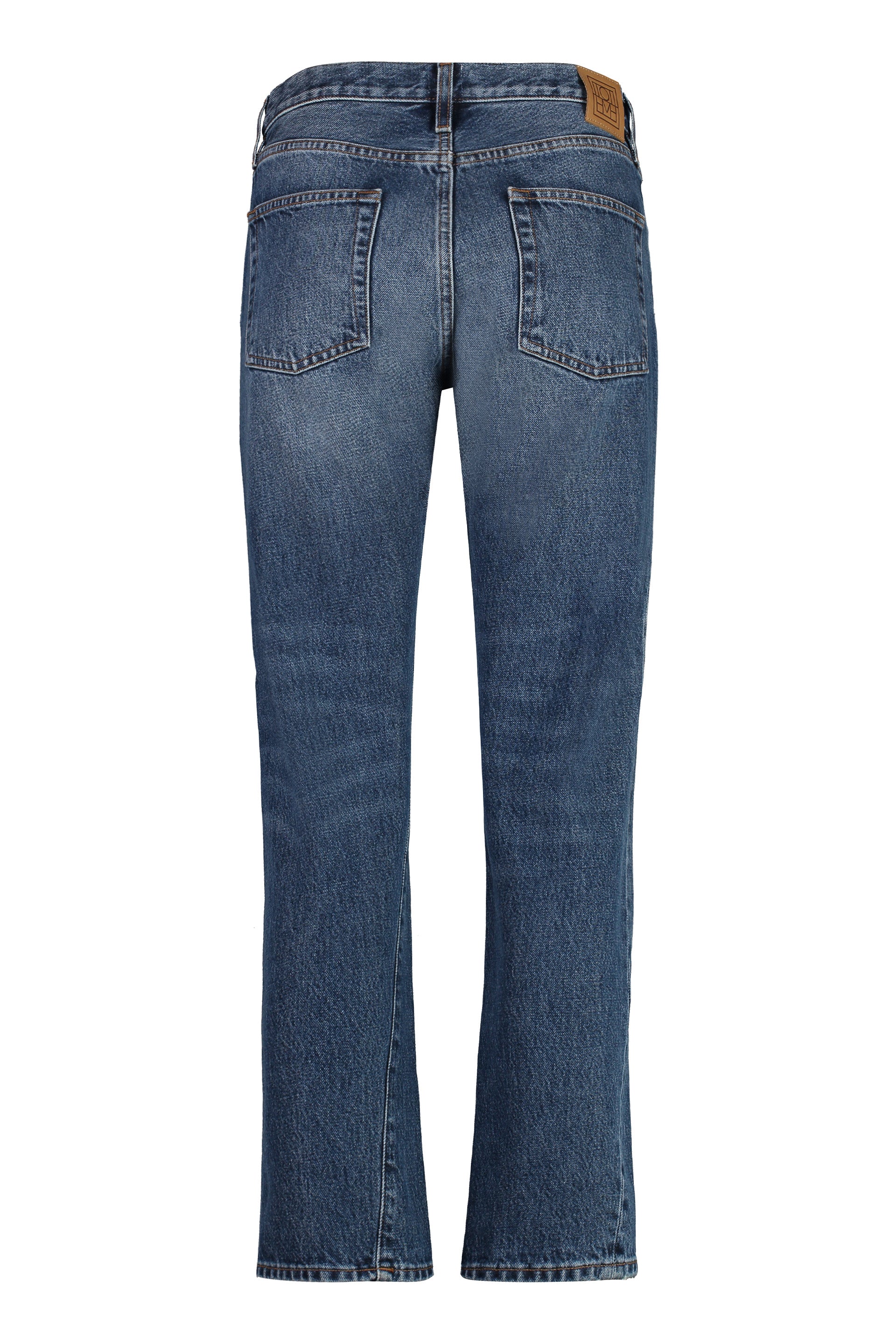 5-pocket straight-leg jeans