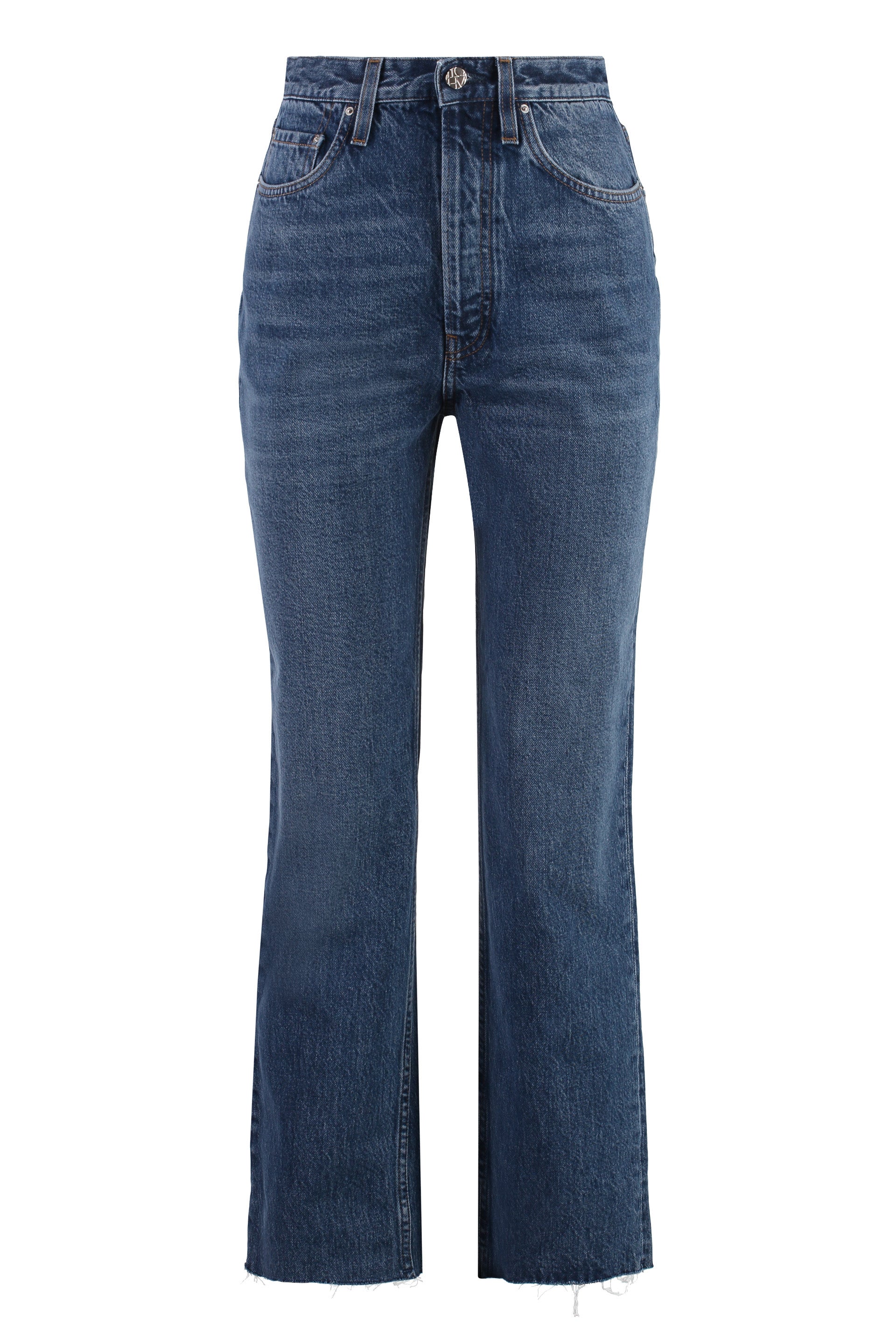 5-pocket straight-leg jeans