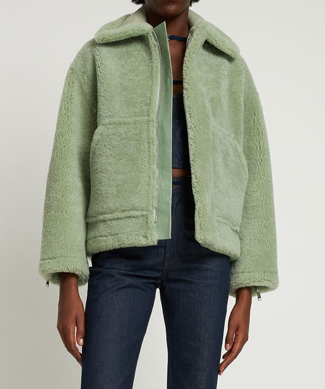 Fur and leather jacket