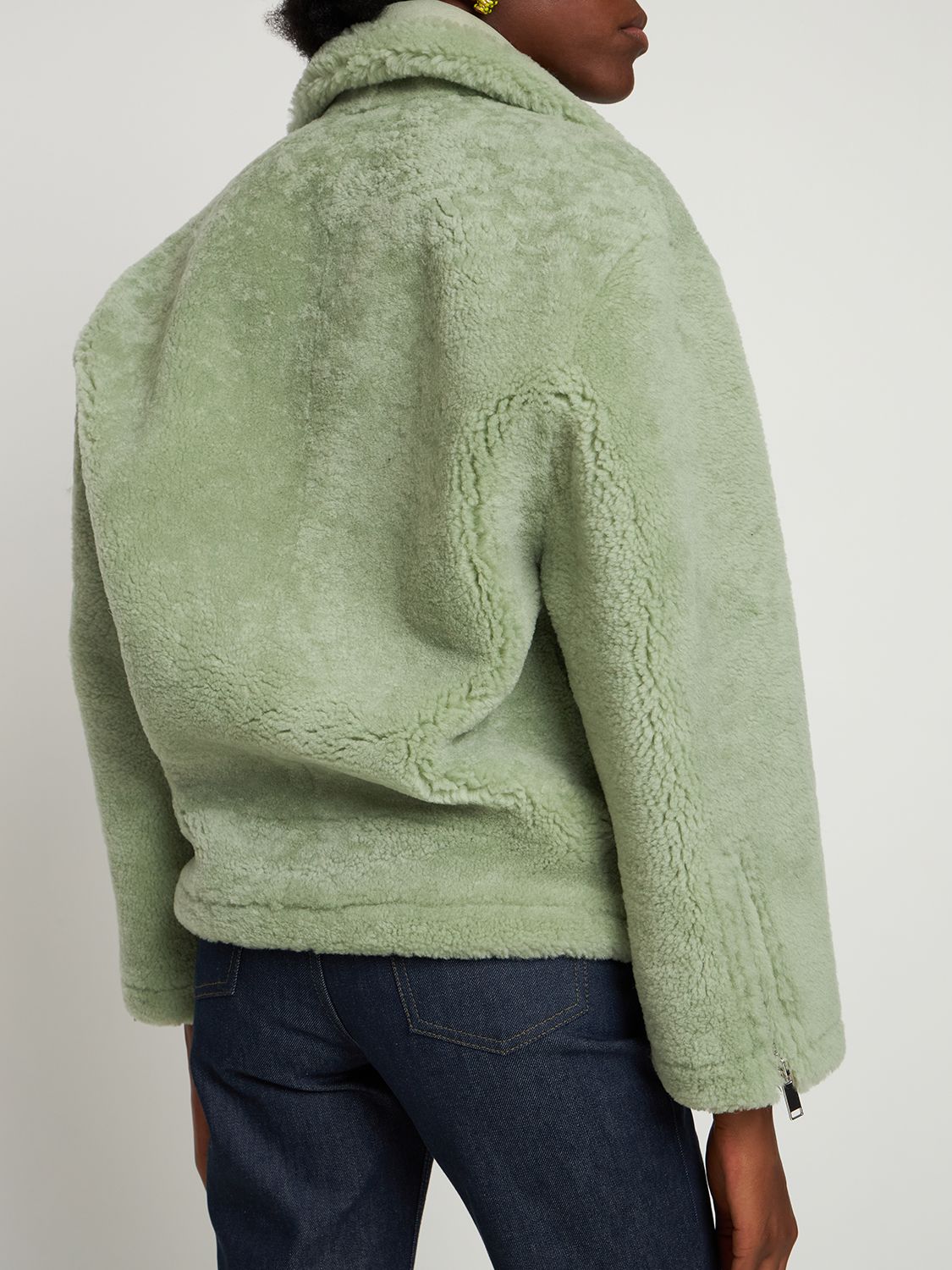 Fur and leather jacket