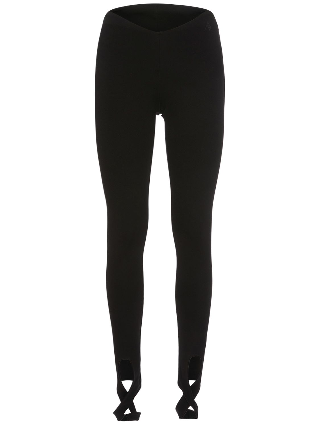 Black elastic leggings with high waist