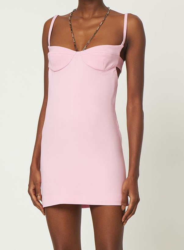 Light pink elegant dress with thin straps