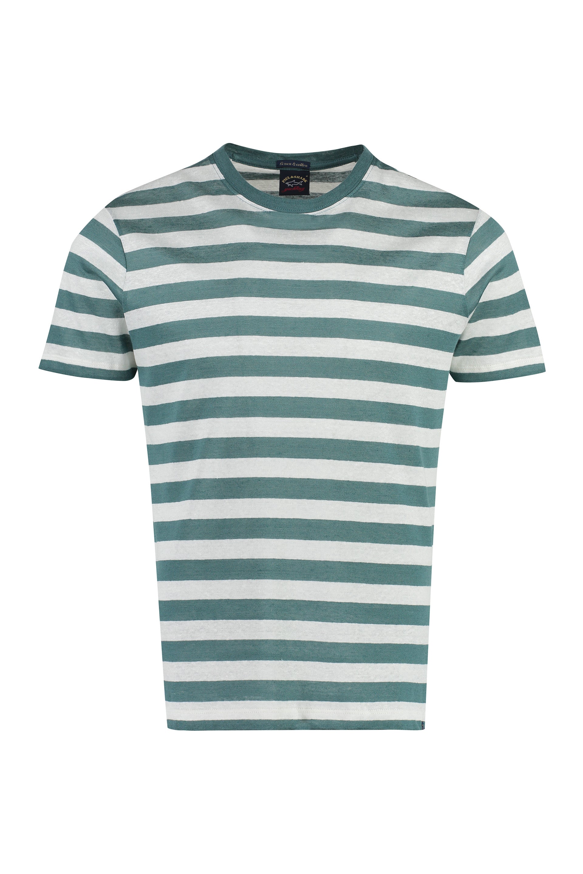 Striped linen-cotton blend T-shirt