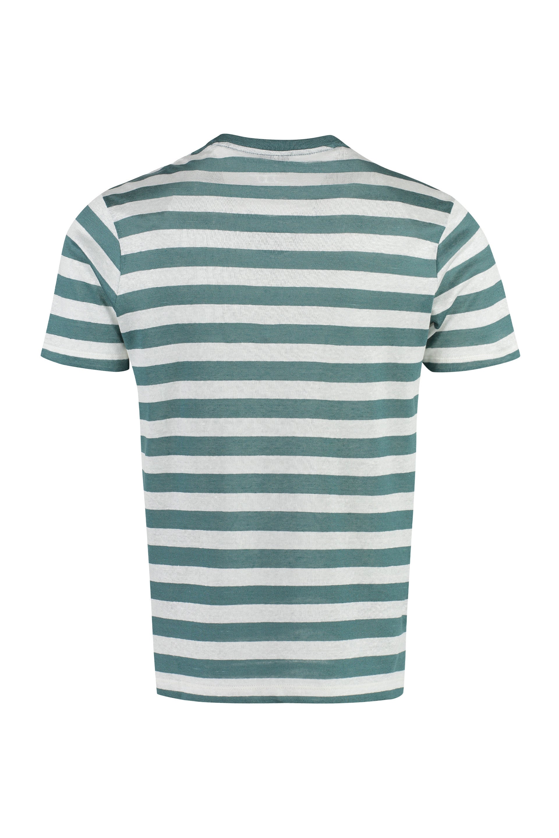 Striped linen-cotton blend T-shirt