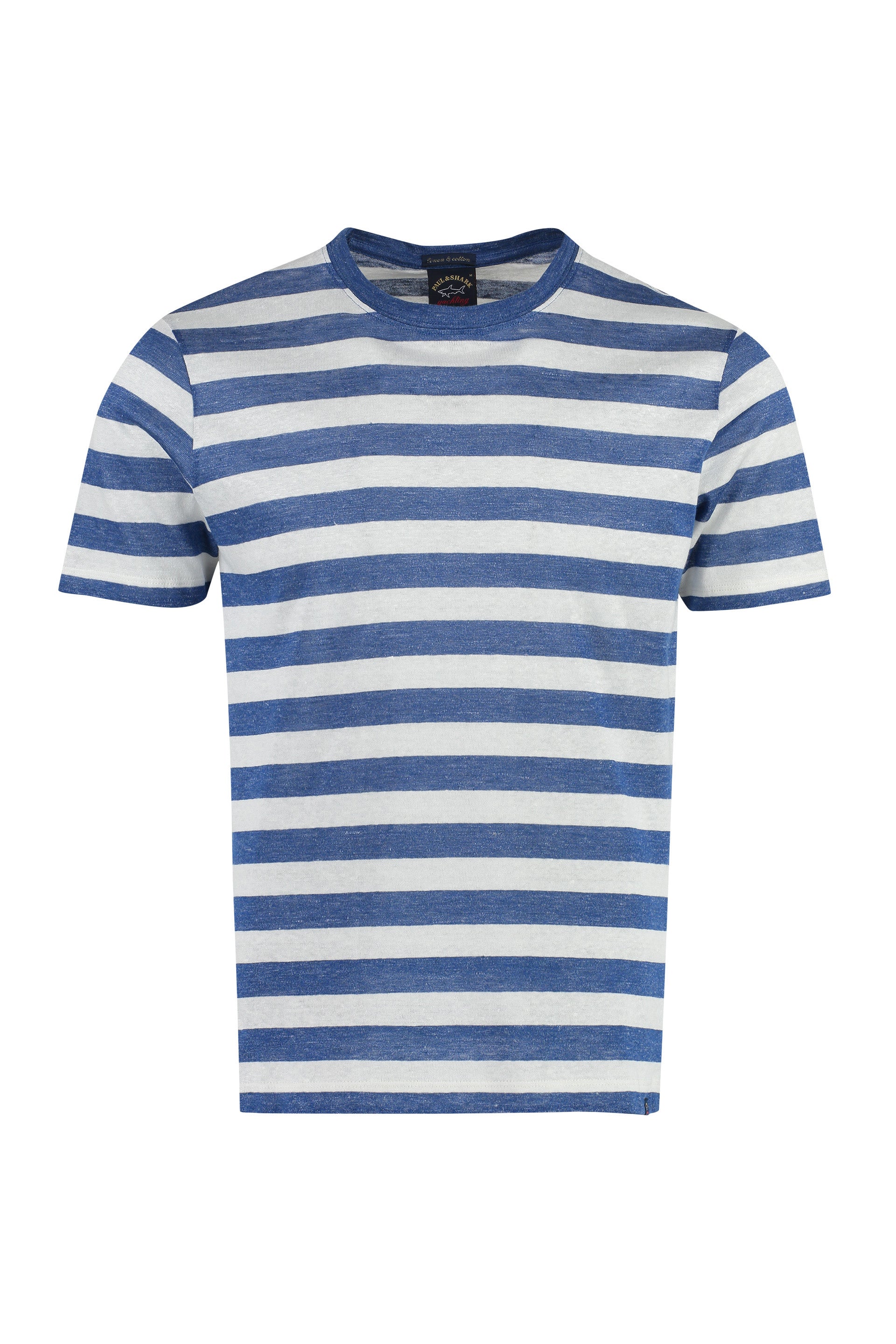 Striped linen-cotton blend T-shirt