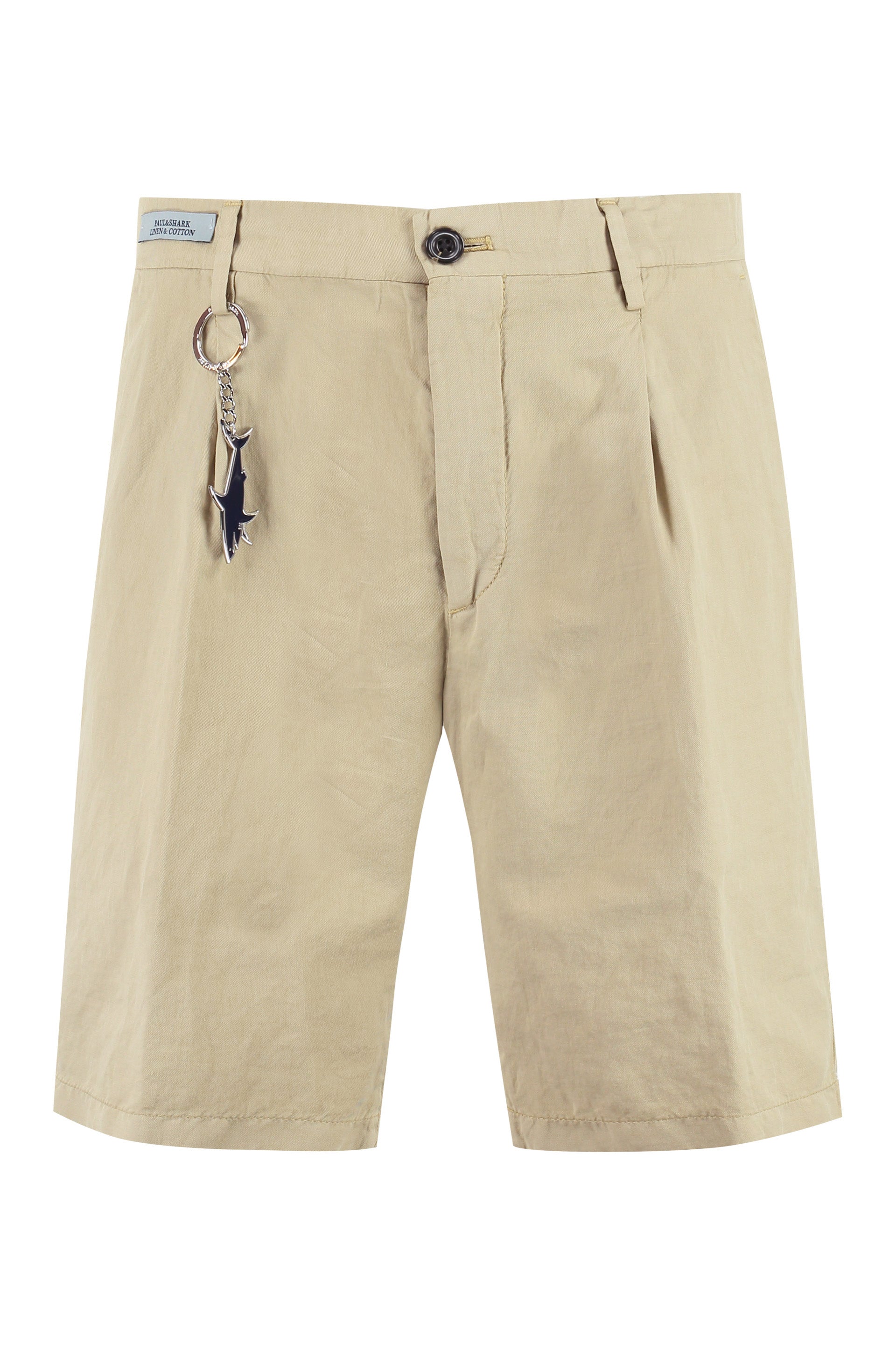 Cotton and linen bermuda-shorts