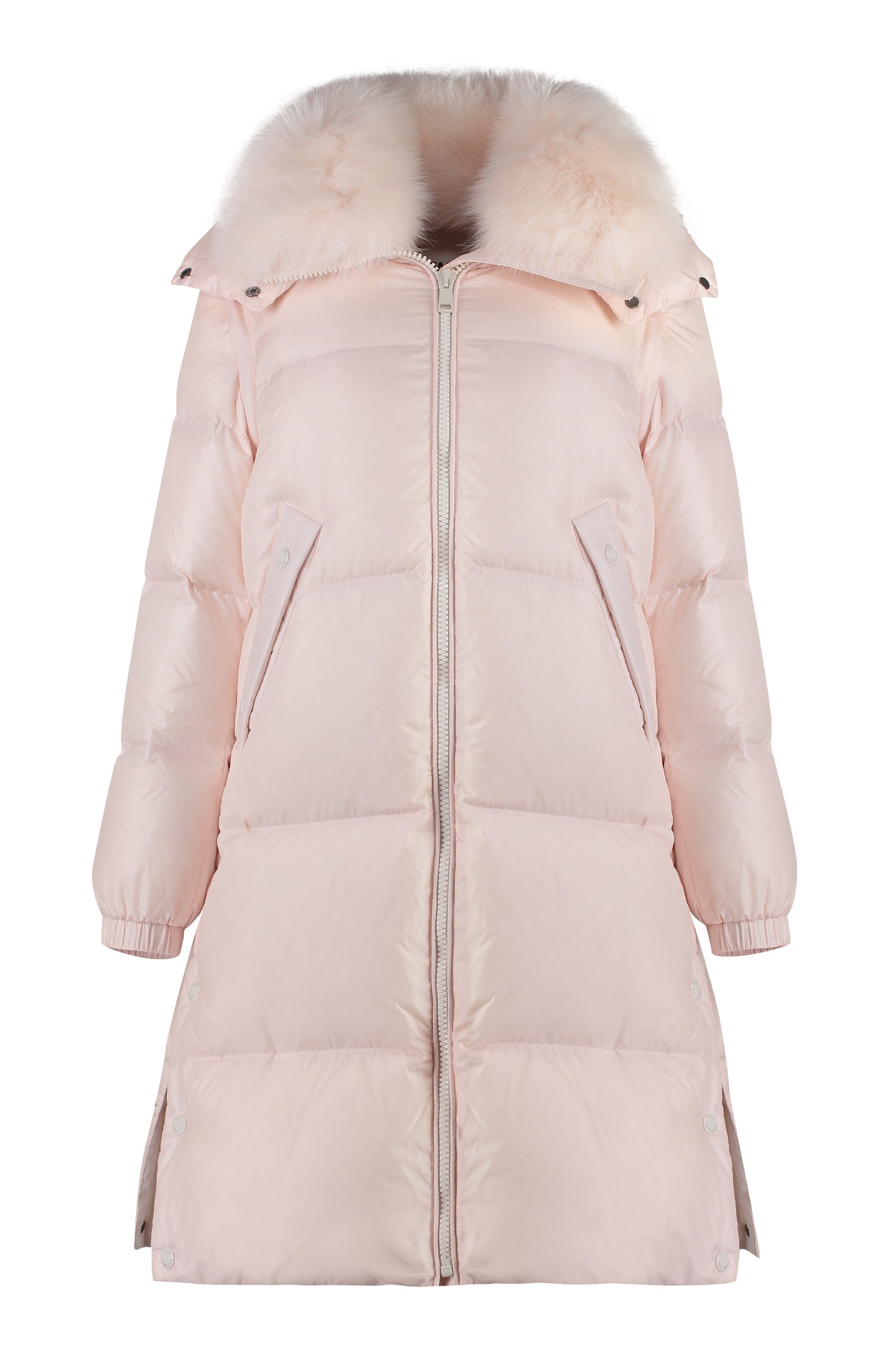 Long hooded down jacket