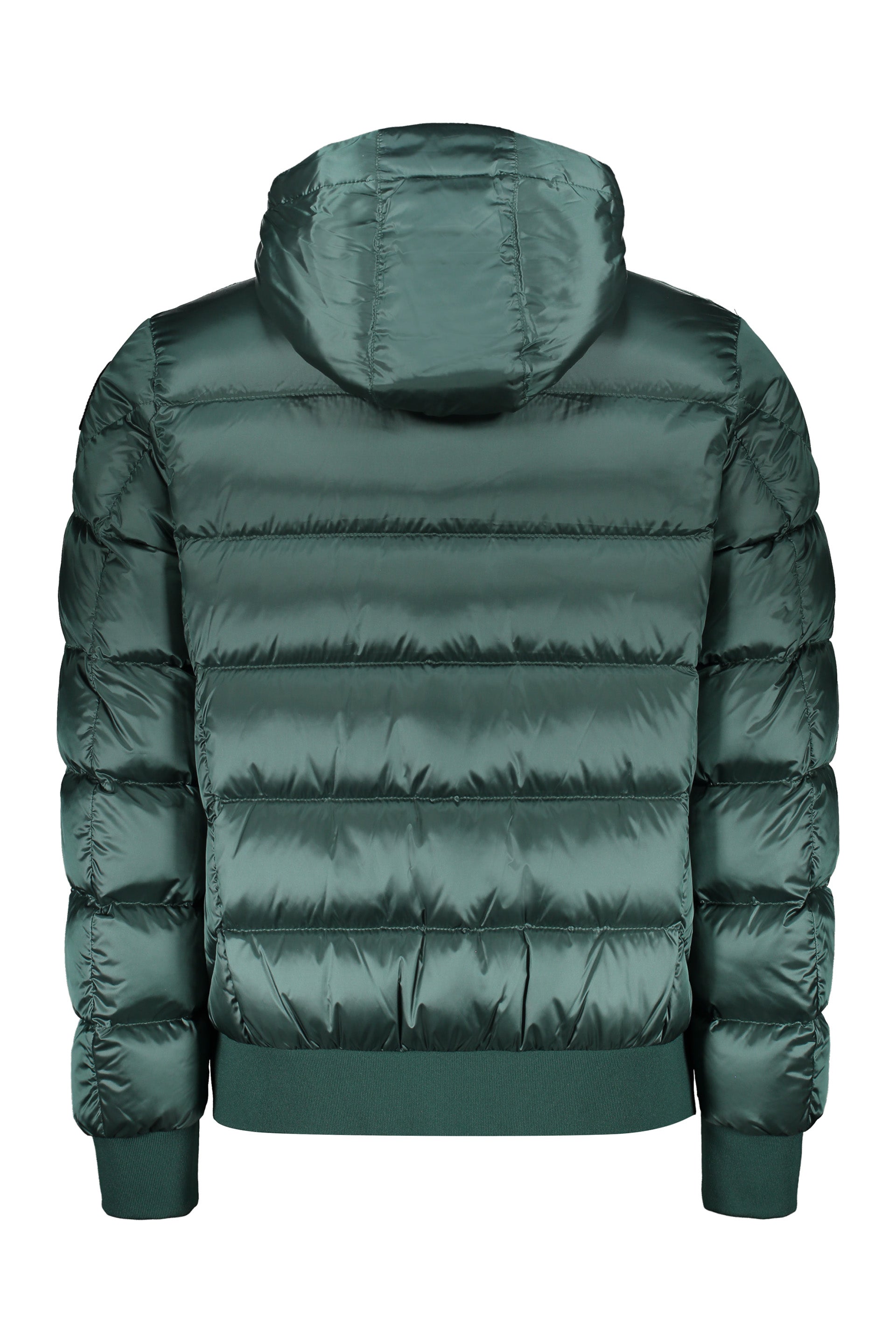 Pharrell Hooded Bomber-Style Down Jacket