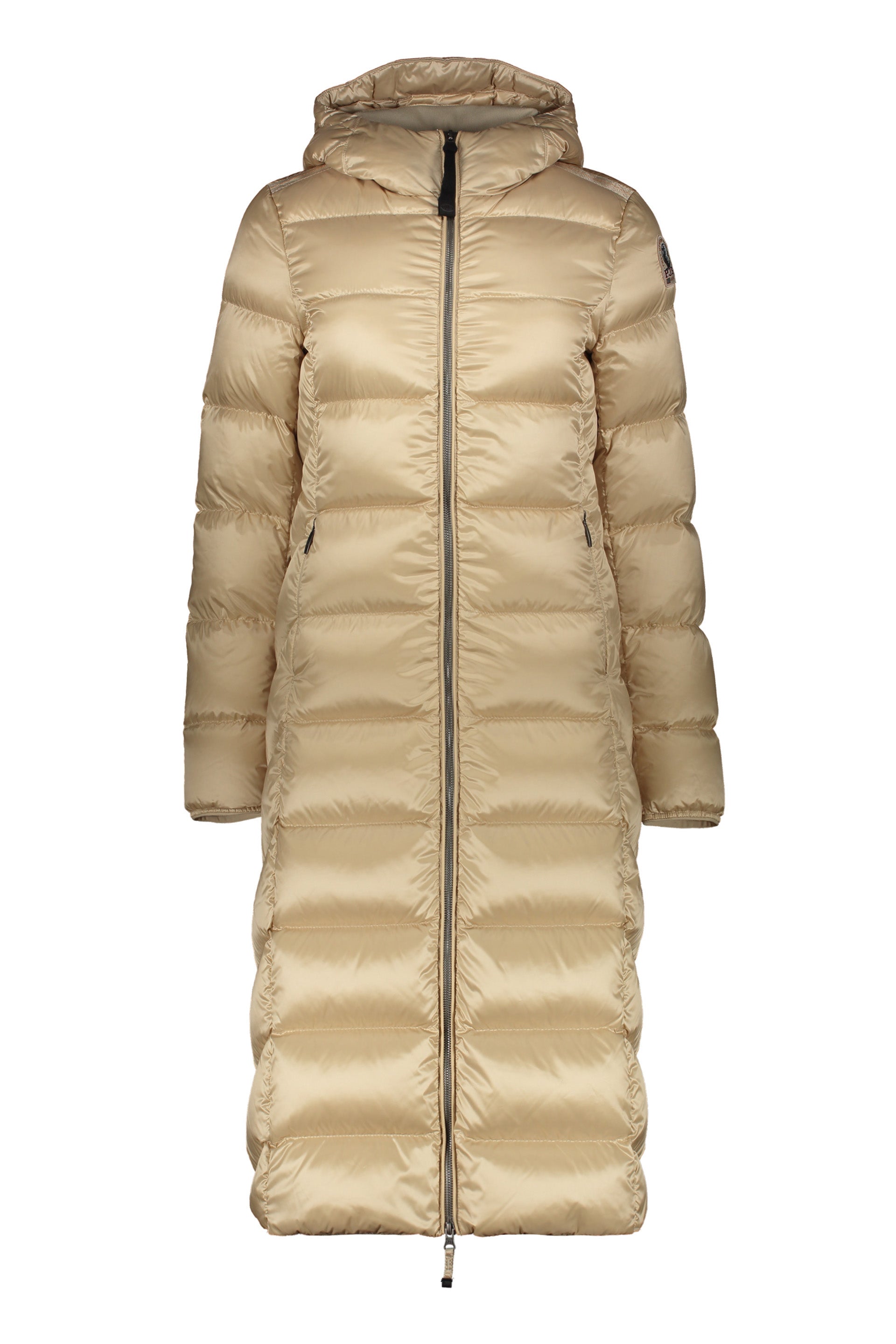 Leah long hooded down jacket