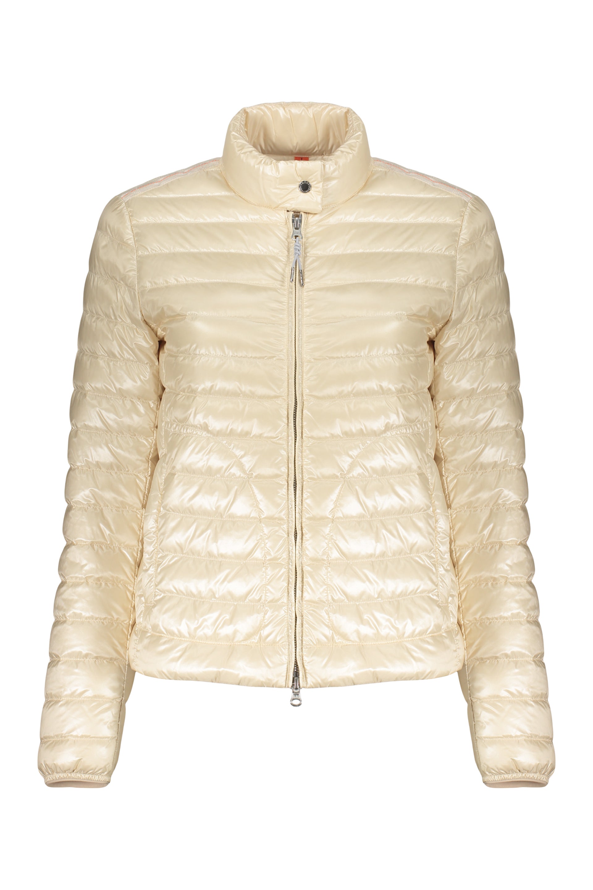 Lightweight cream quilted jacket with zip