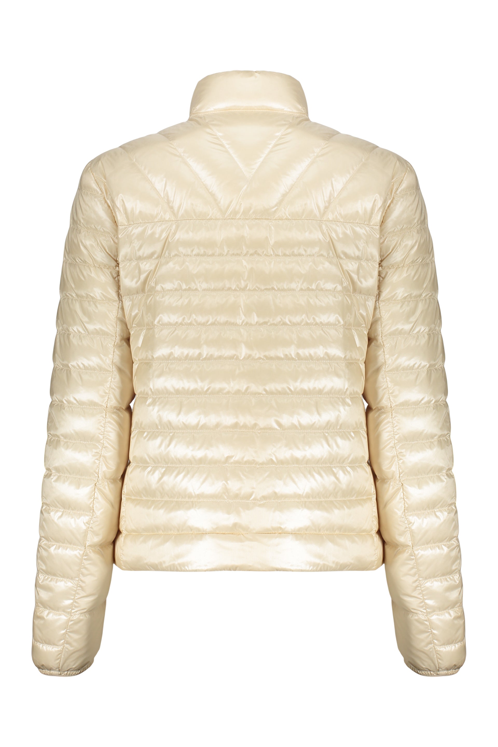 Lightweight cream quilted jacket with zip