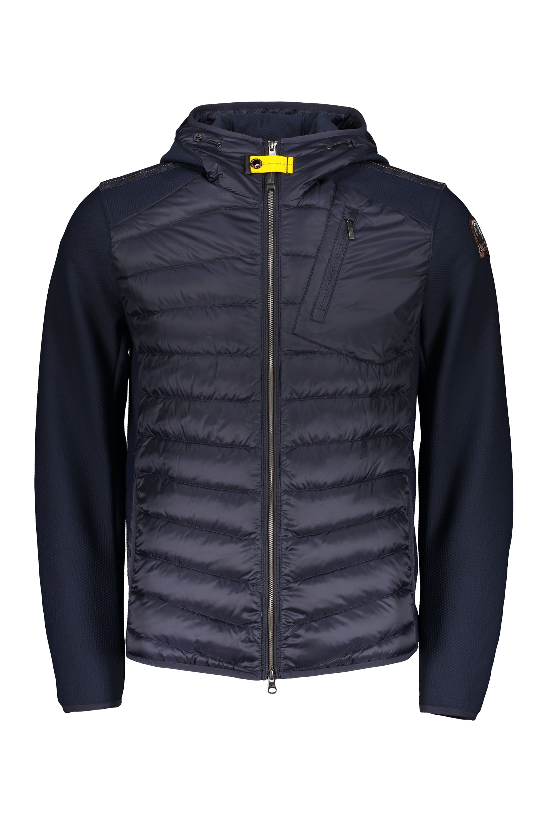 Lightweight blue quilted jacket with hood