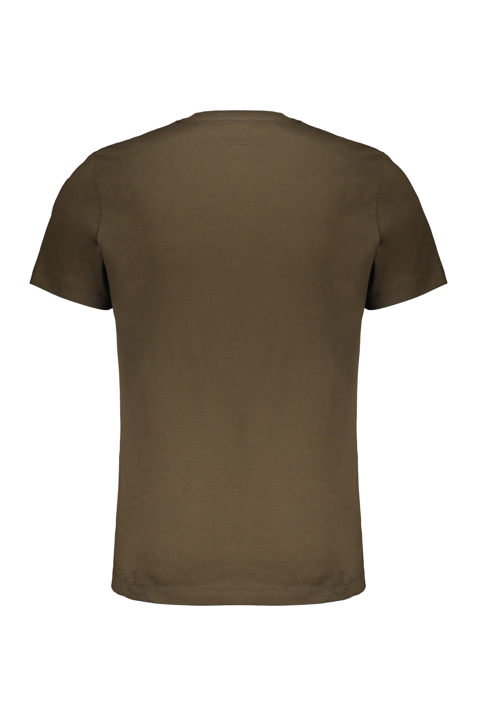 Olive green T-shirt, soft and versatile.