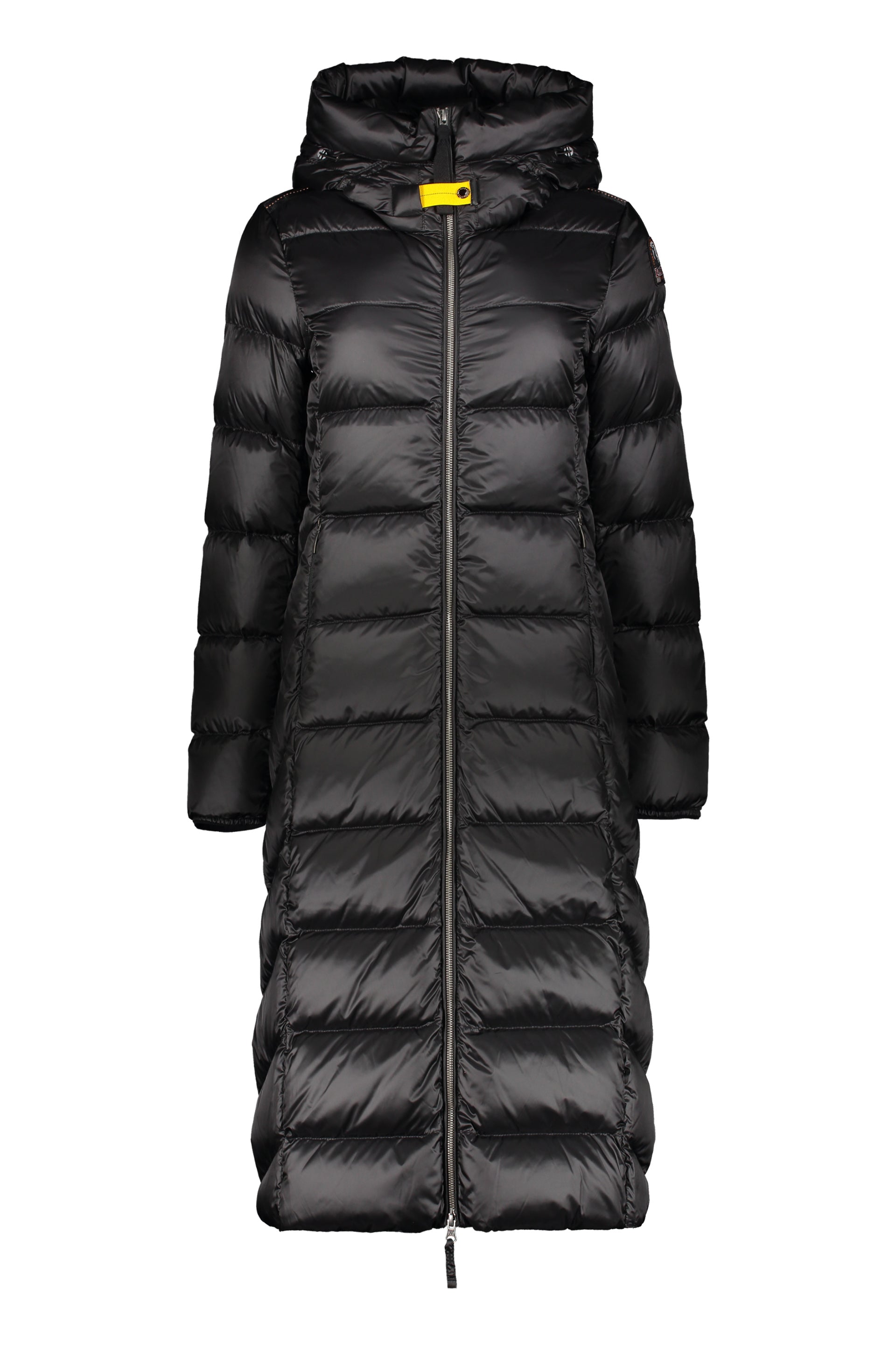 Padded long jacket with hood