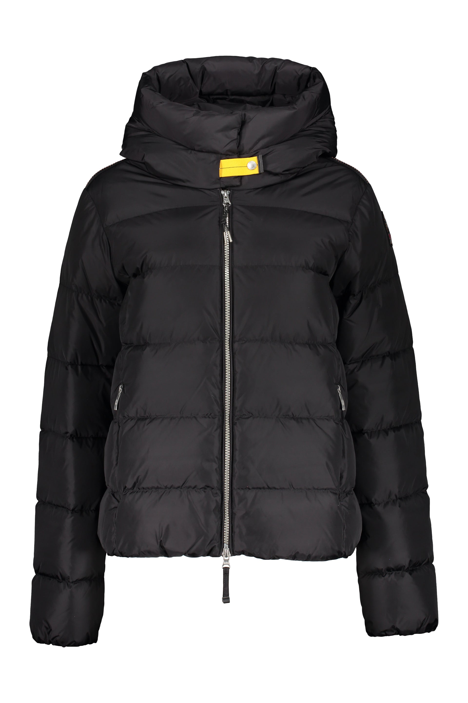 Black padded jacket with hood