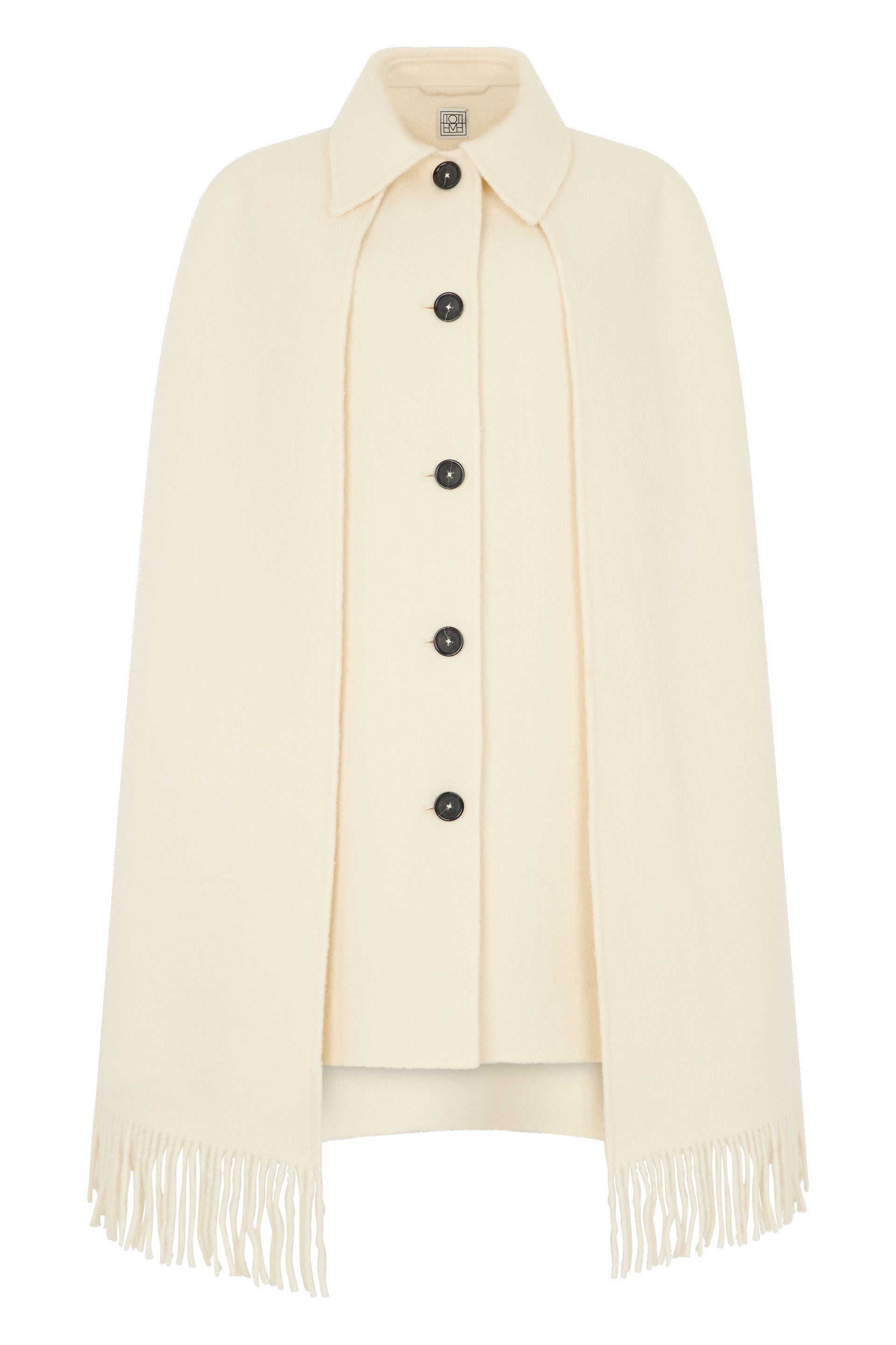 Coat with cape made of wool