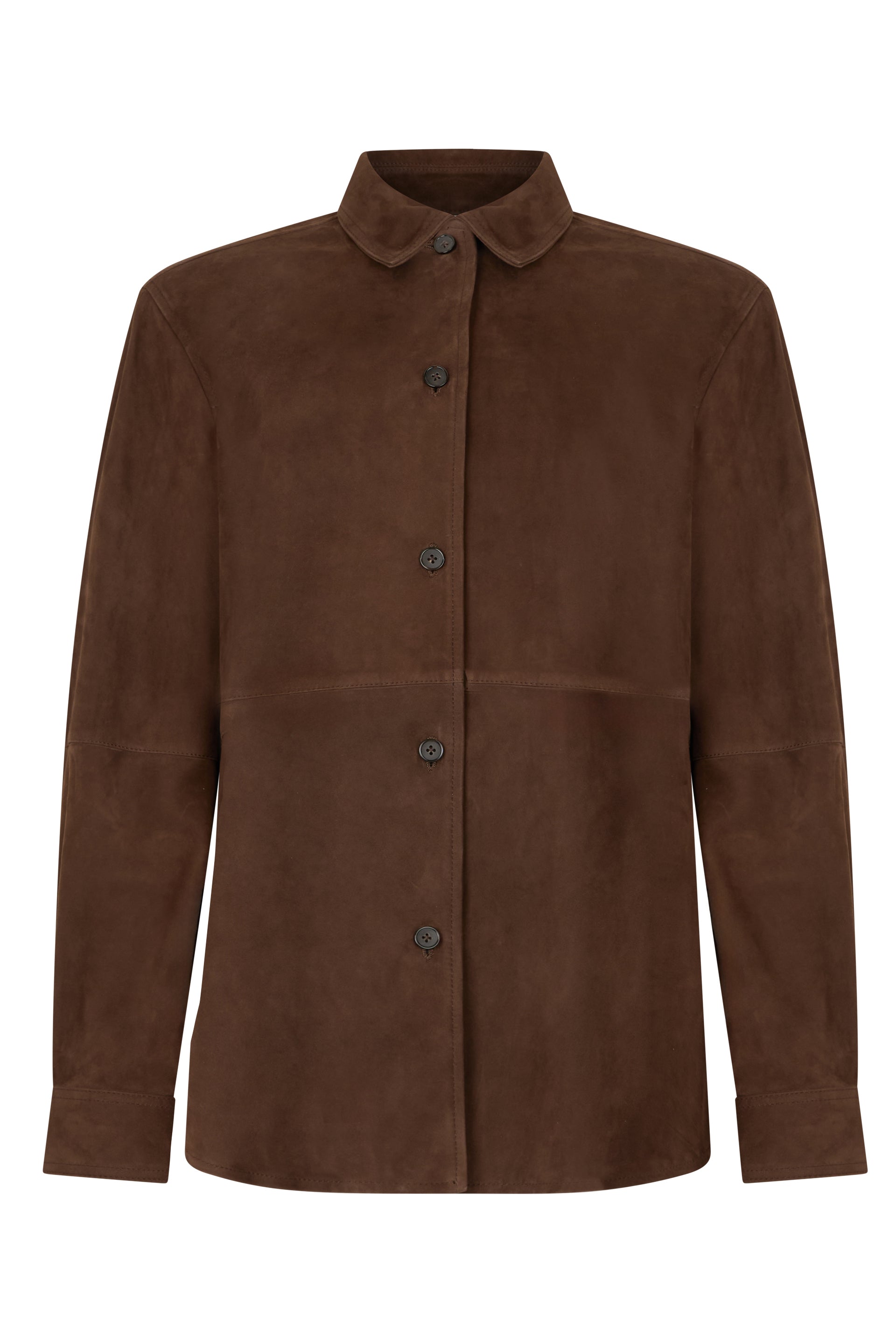 Leather jacket with buttons