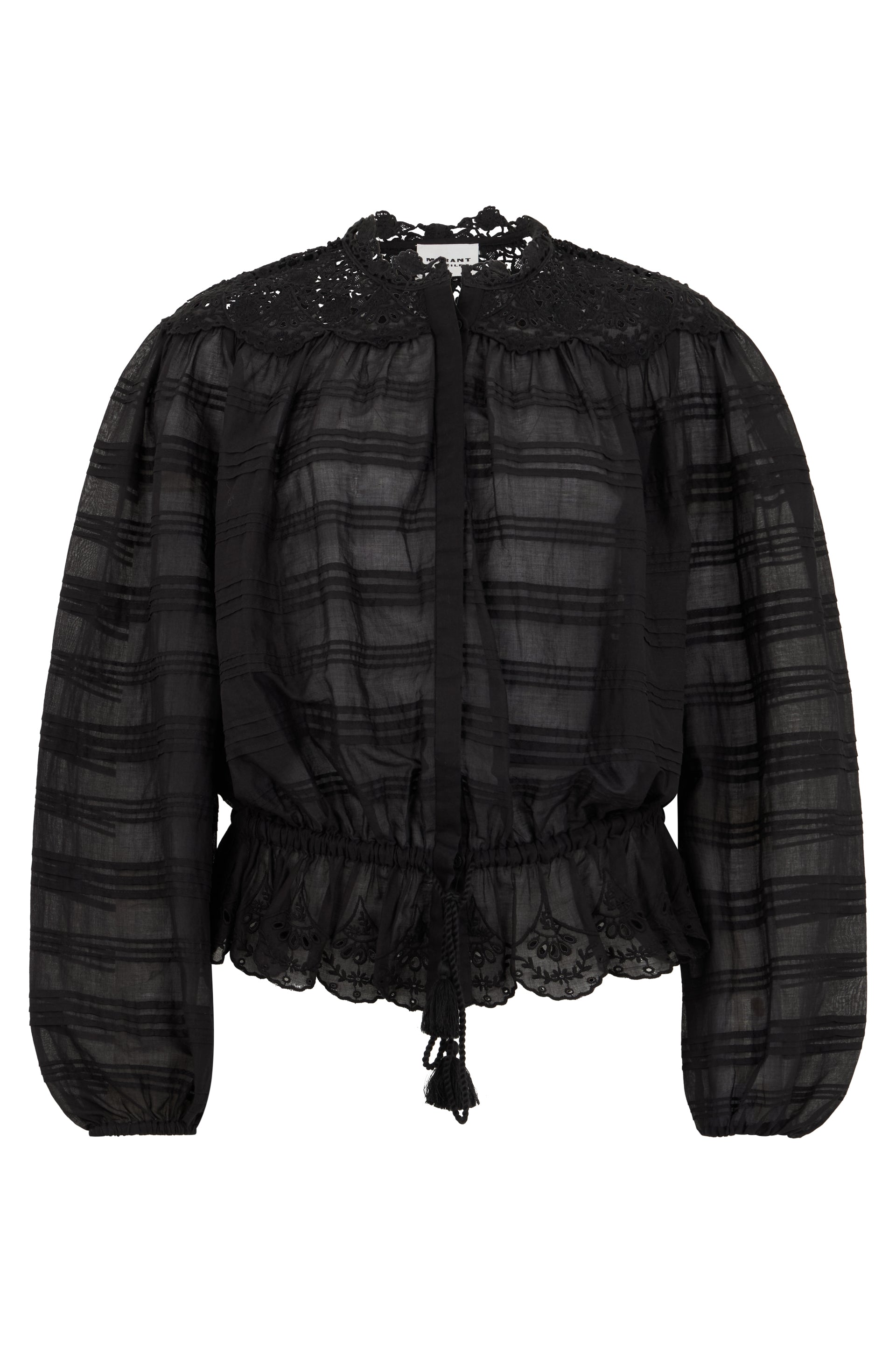 Cotton blouse with long sleeves