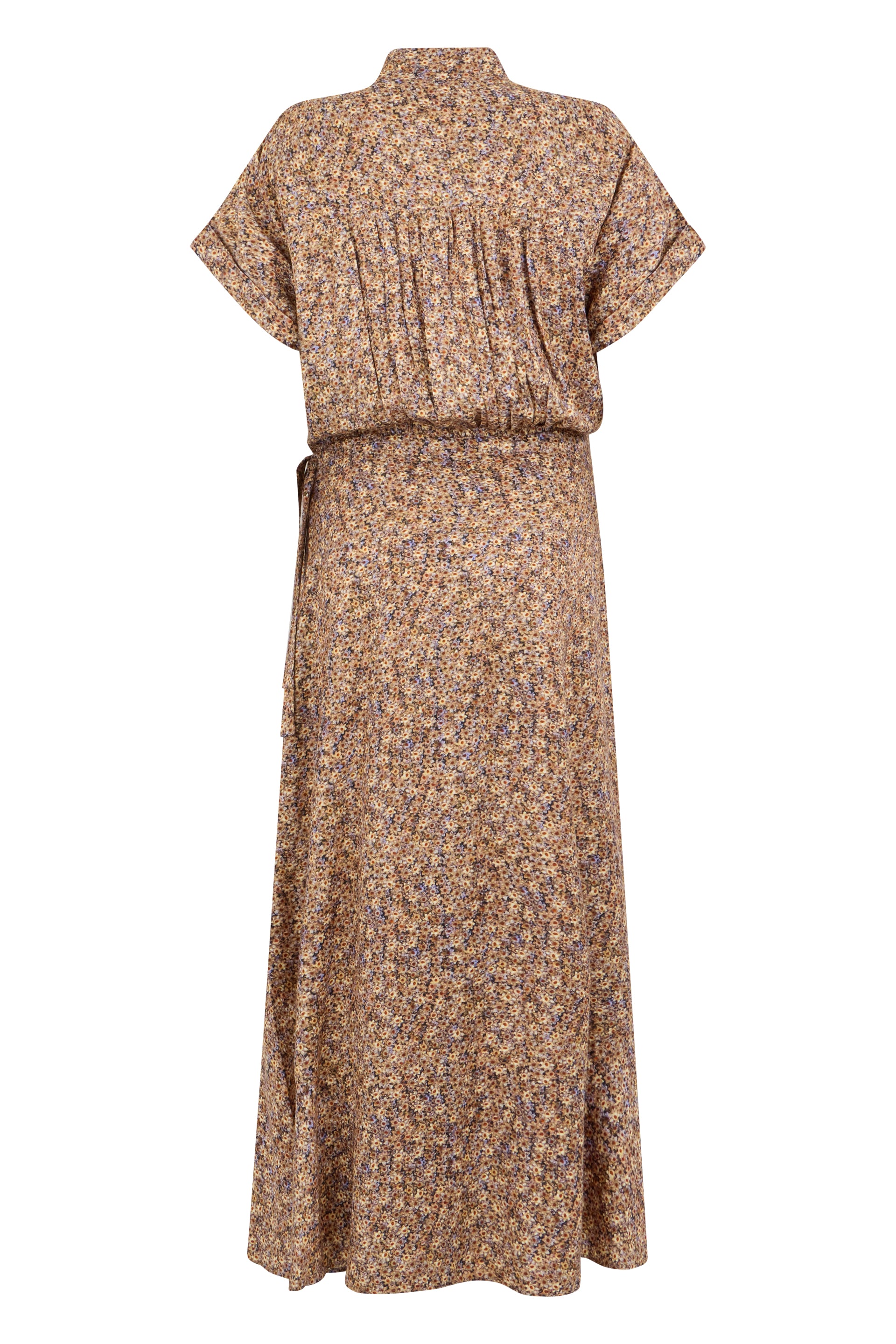 Long dress in mixed viscose and silk